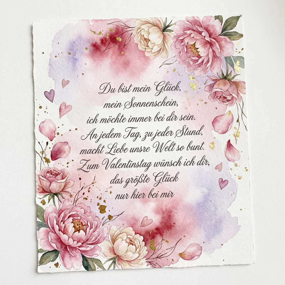 Grußkarte zum Valentinstag für meinen Schatz