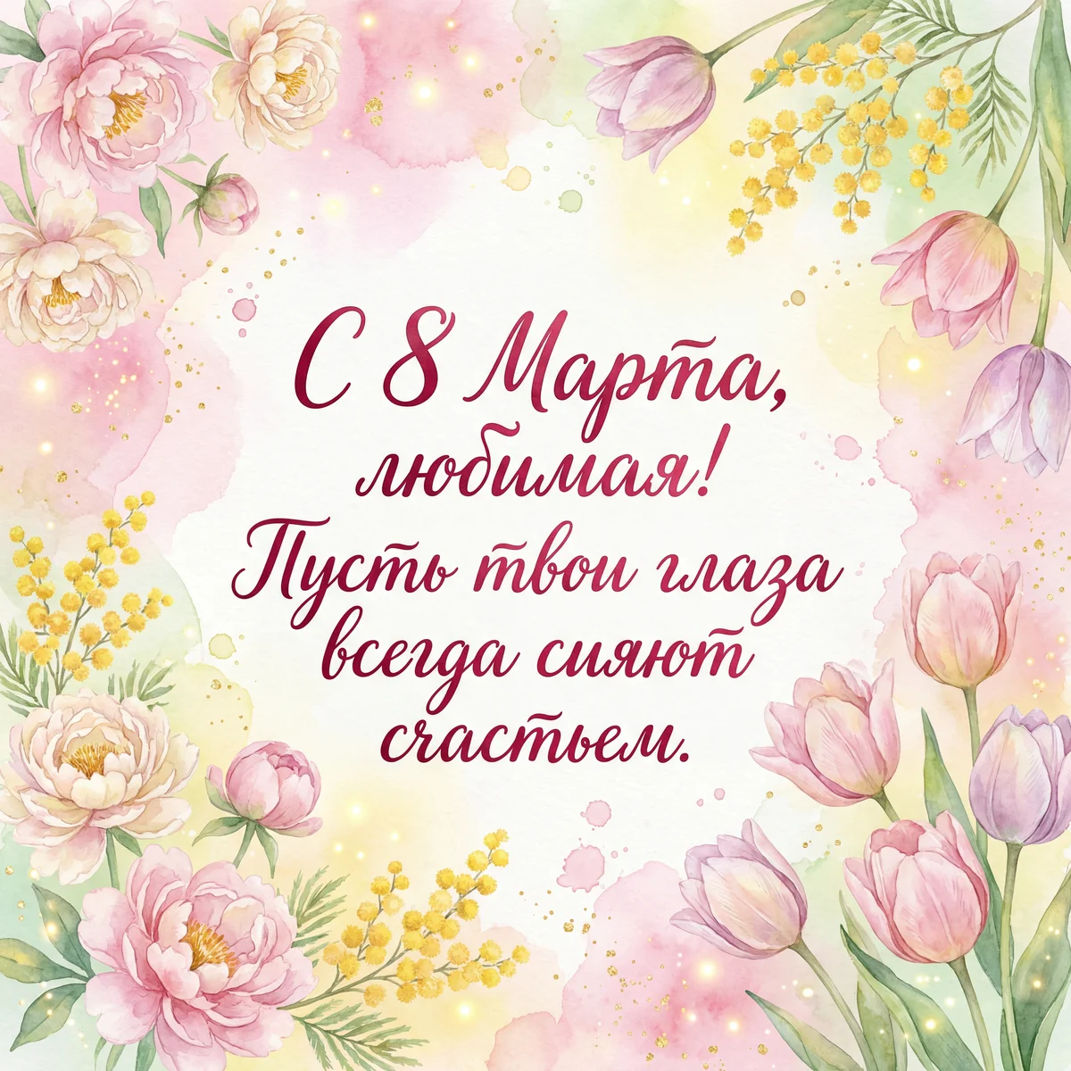 Открытка с 8 Марта для любимой женщины
