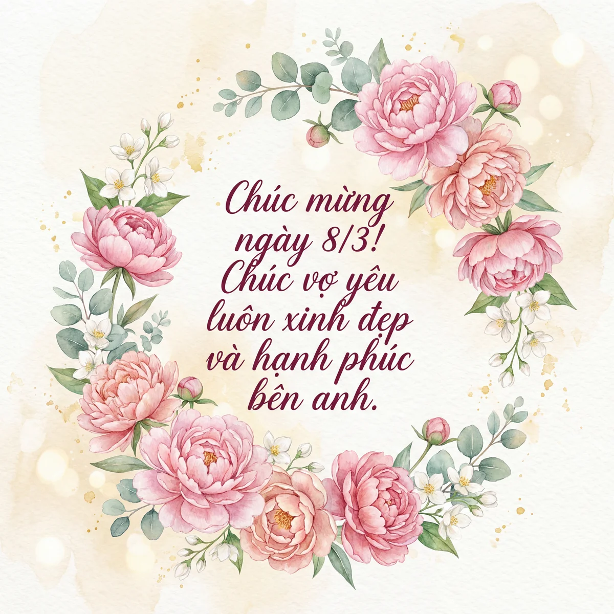 Lời chúc 8/3 ngọt ngào dành tặng vợ yêu