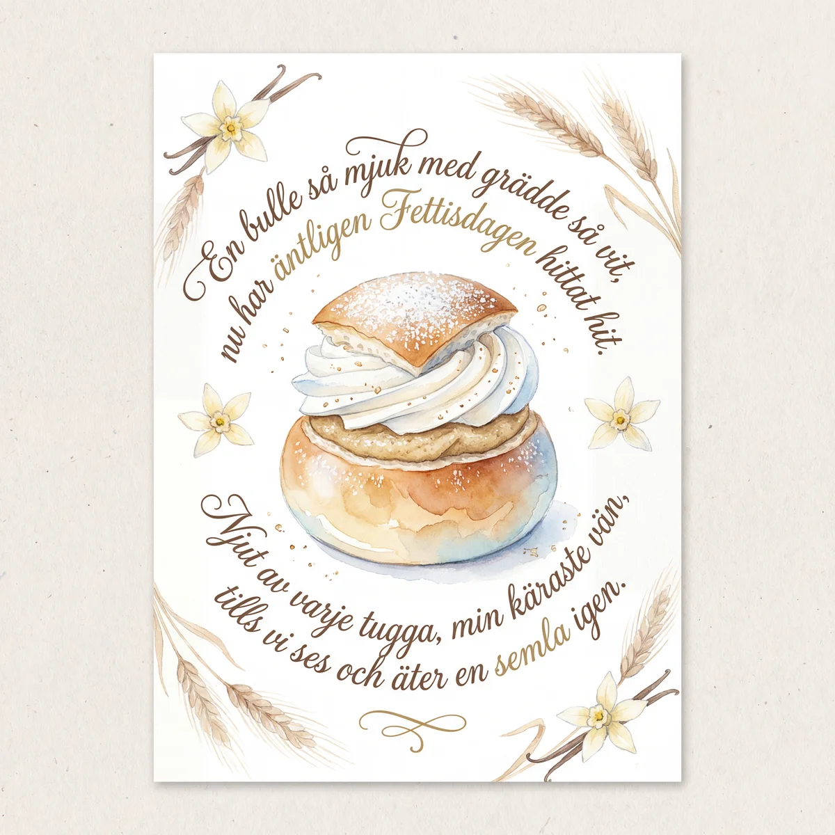 Hälsningskort till vän på Fettisdagen