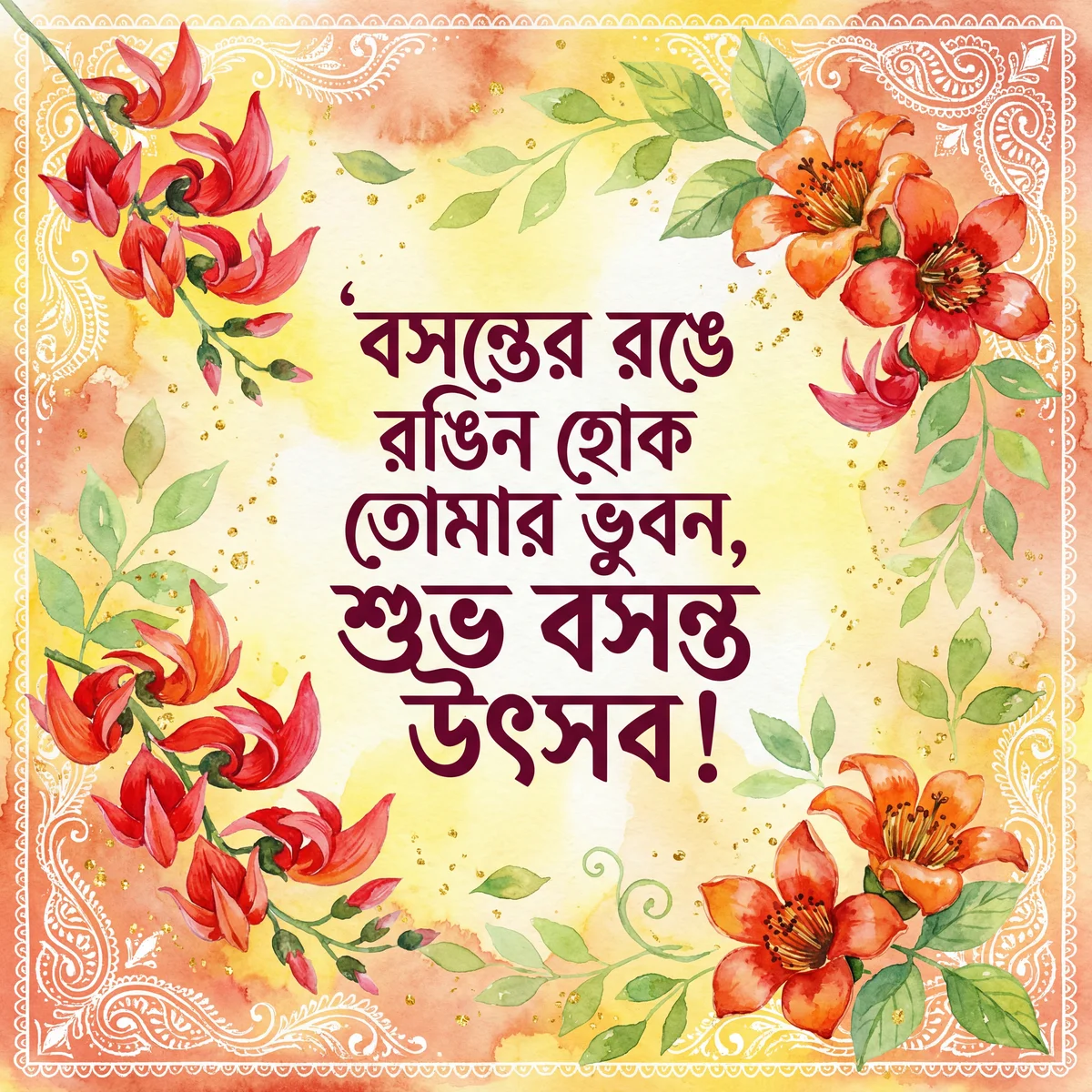 প্রিয়জনকে বসন্ত উৎসবের শুভেচ্ছা কার্ড