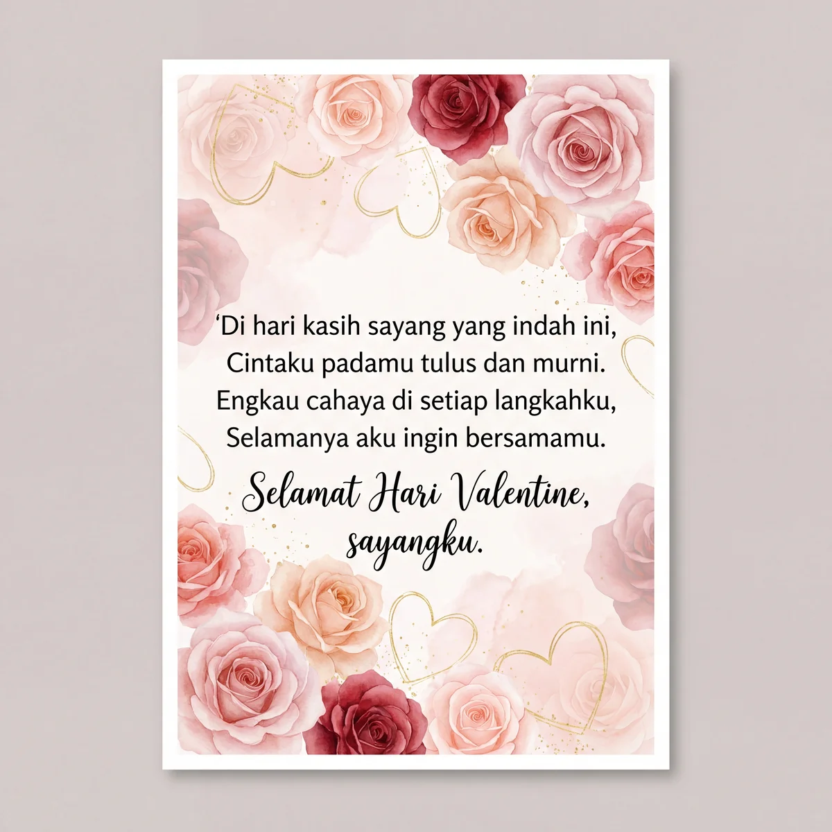 Kartu ucapan Hari Valentine untuk pacar