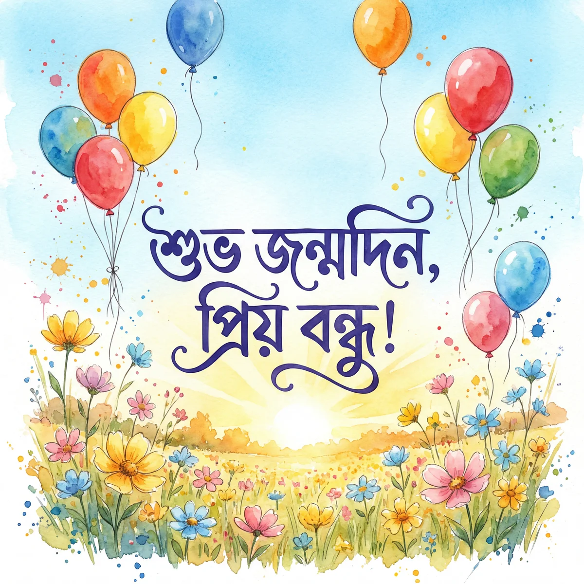 প্রিয় বন্ধুর জন্য জন্মদিনের শুভেচ্ছা কার্ড