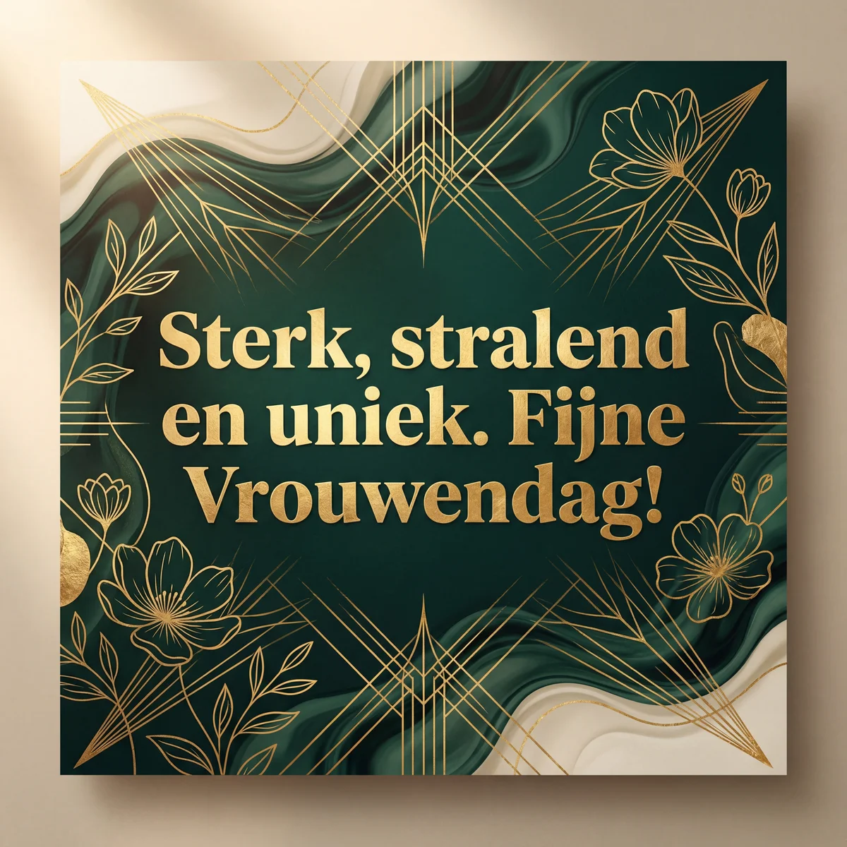 Vrouwendag groet voor een sterke vrouw