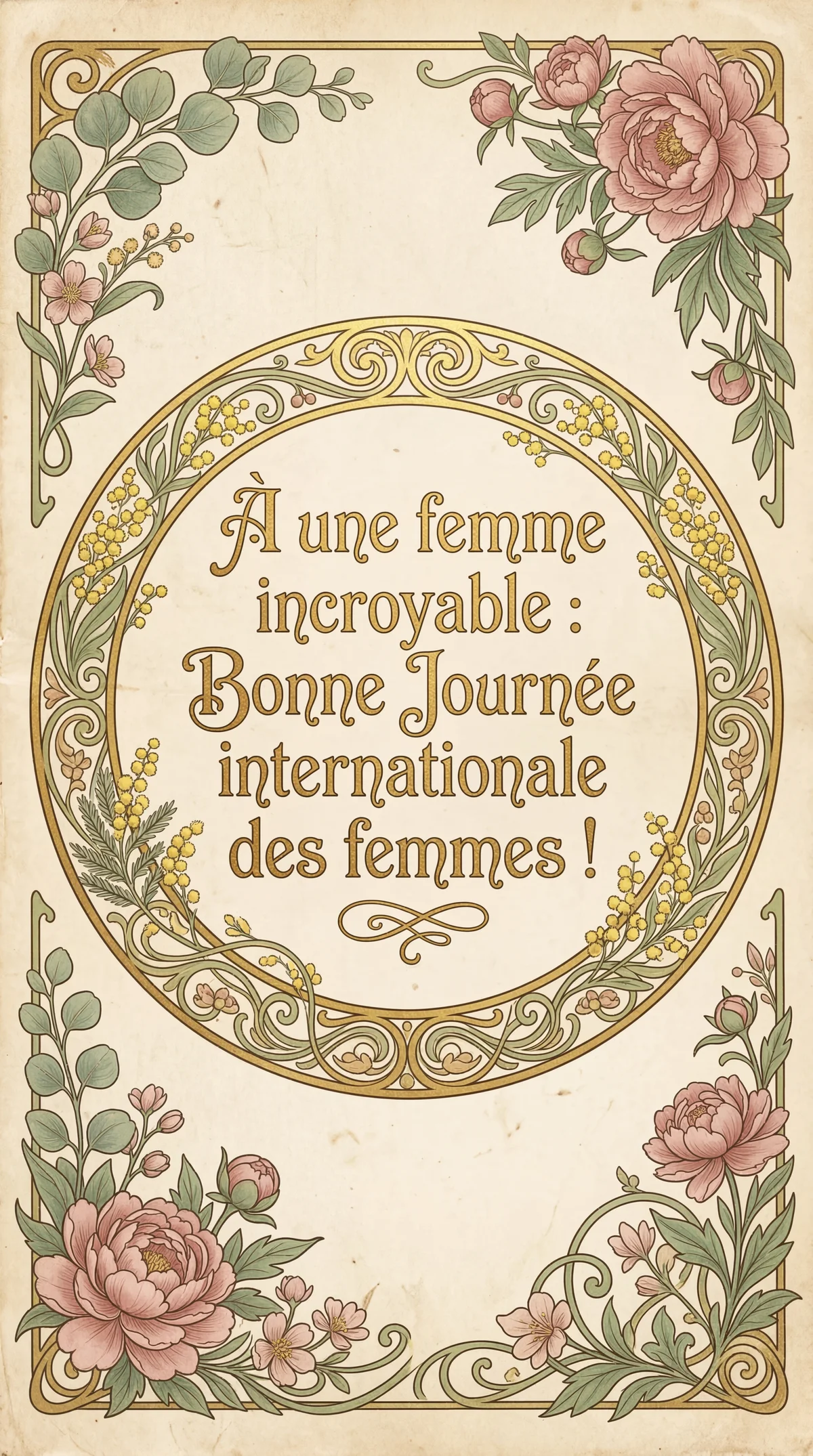Joyeuse Journée internationale des femmes à une femme incroy...