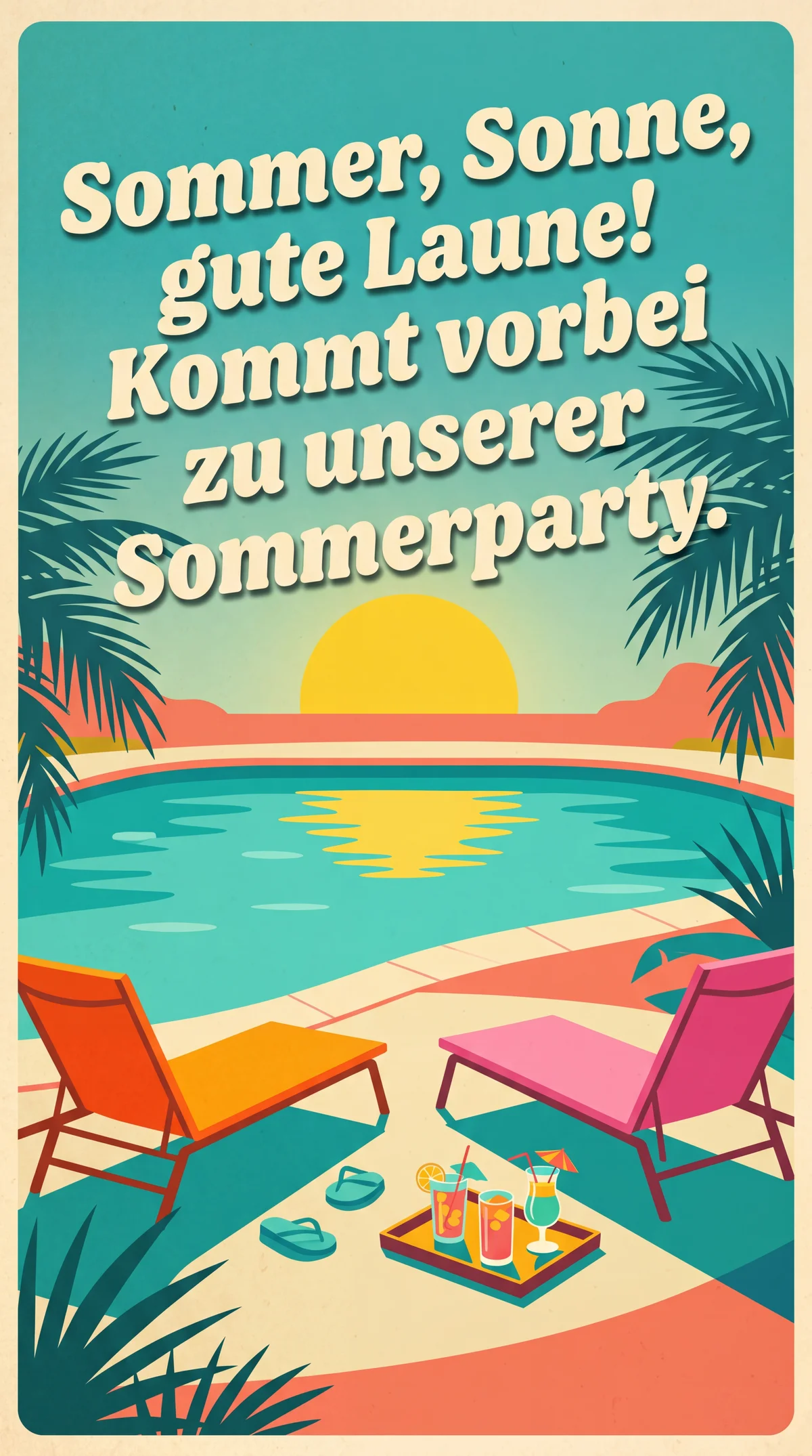 Sommerparty Einladung für Freunde