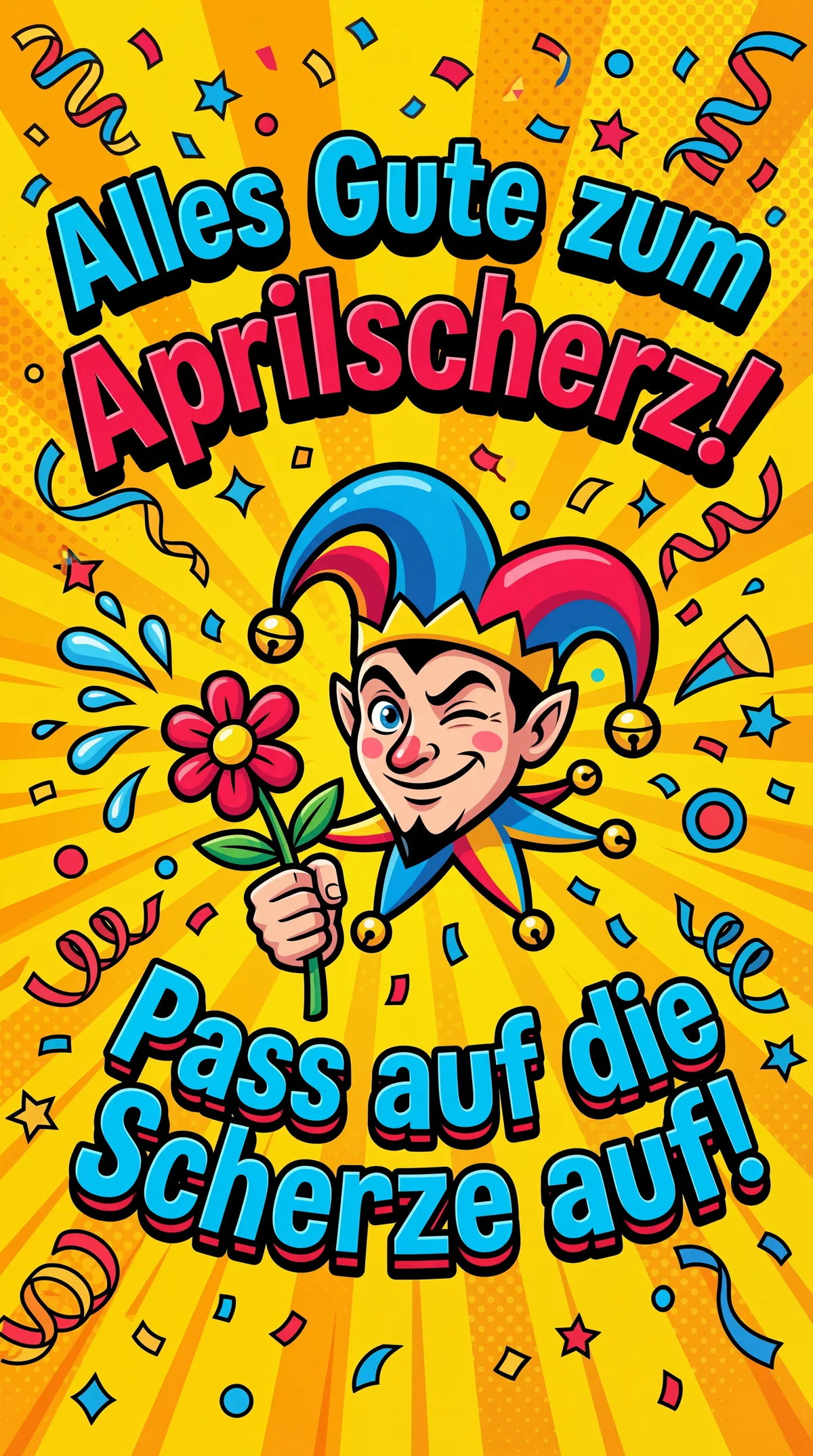 Alles Gute zum Aprilscherz, pass auf die Scherze auf!