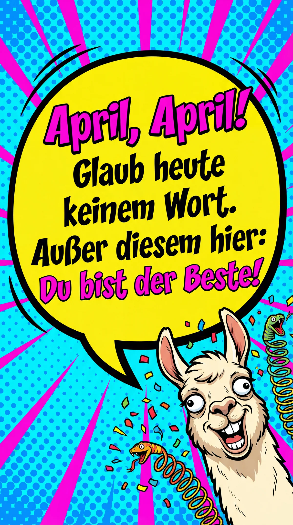 Lustige Karte zum Aprilscherz für Freunde