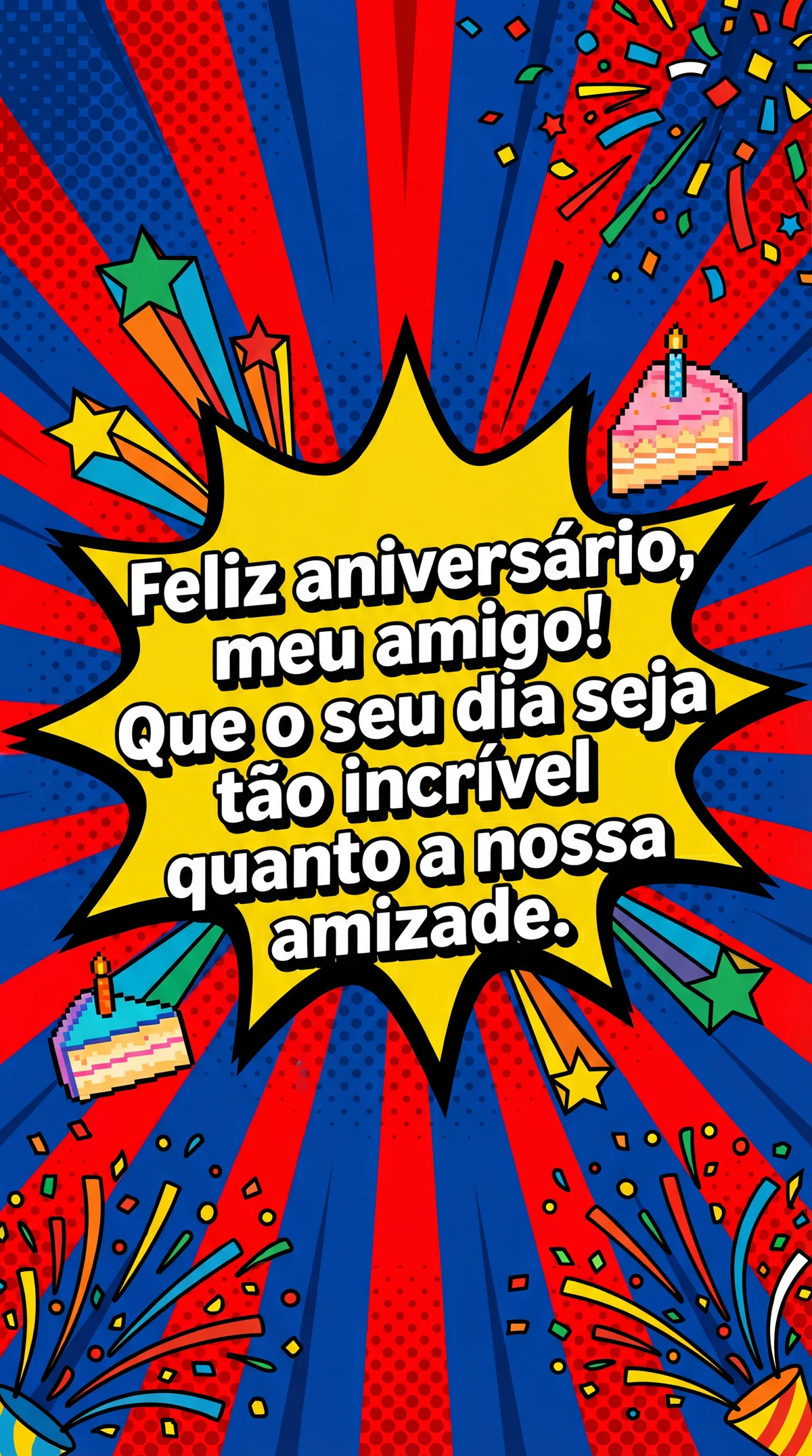 Cartão de aniversário para amigo