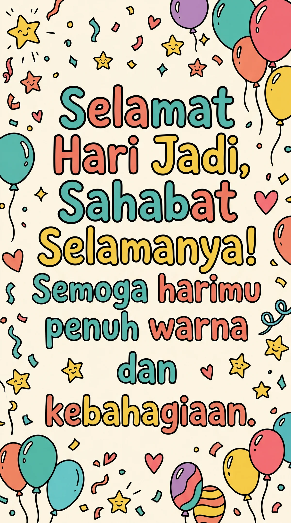 kad ucapan hari jadi untuk kawan baik