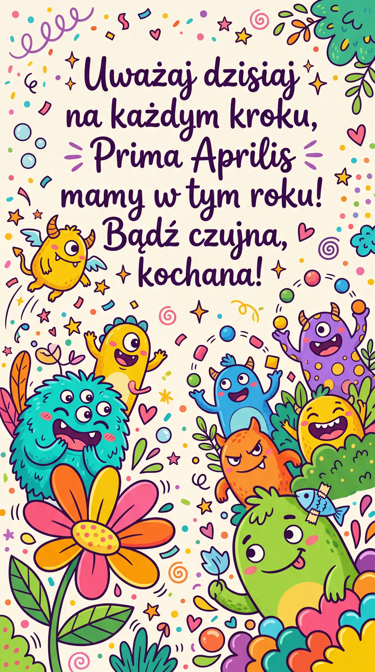 Życzenia na Prima Aprilis dla przyjaciółki