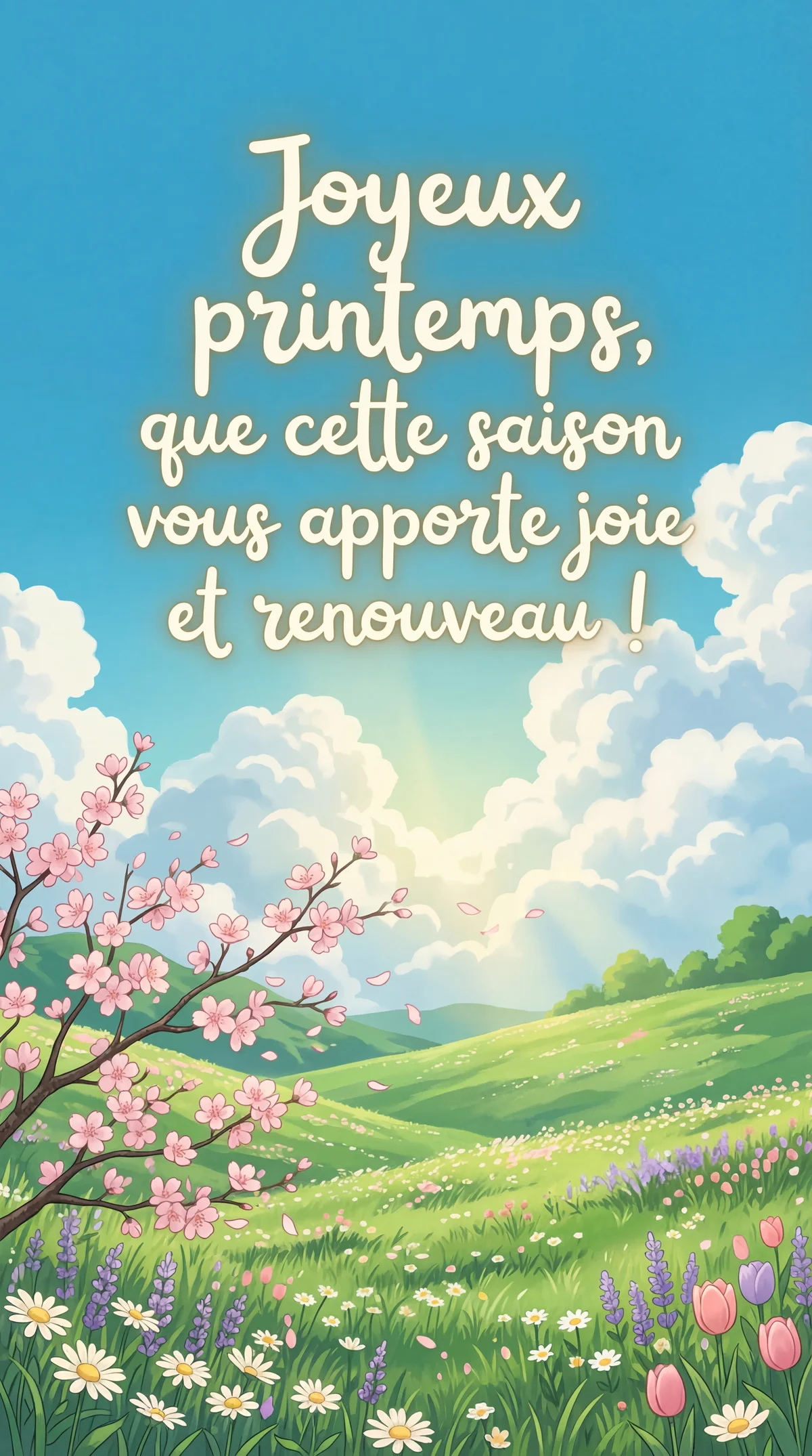 Joyeux printemps, que cette saison vous apporte joie et reno...