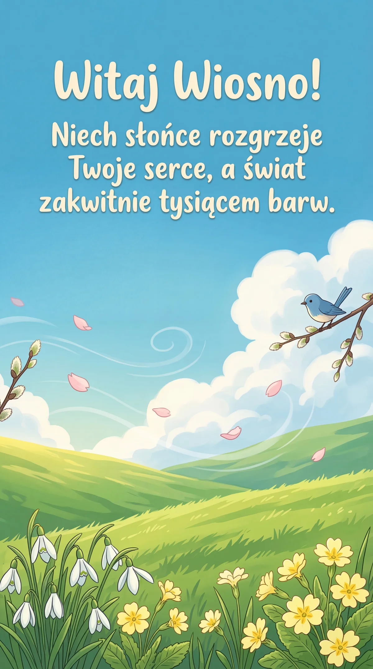 Kartka na Pierwszy Dzień Wiosny