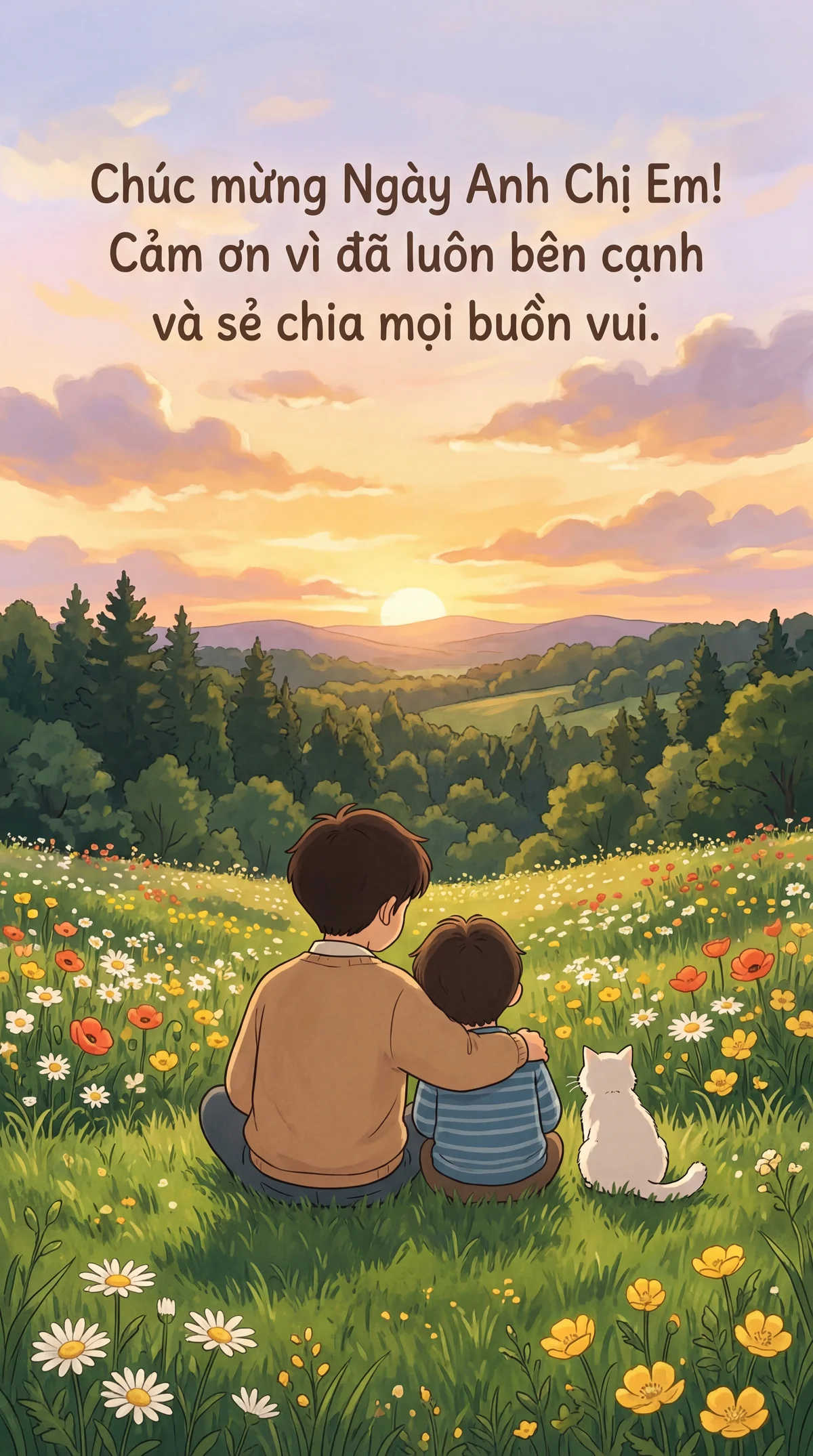 Thiệp chúc mừng Ngày Anh Chị Em thân thiết