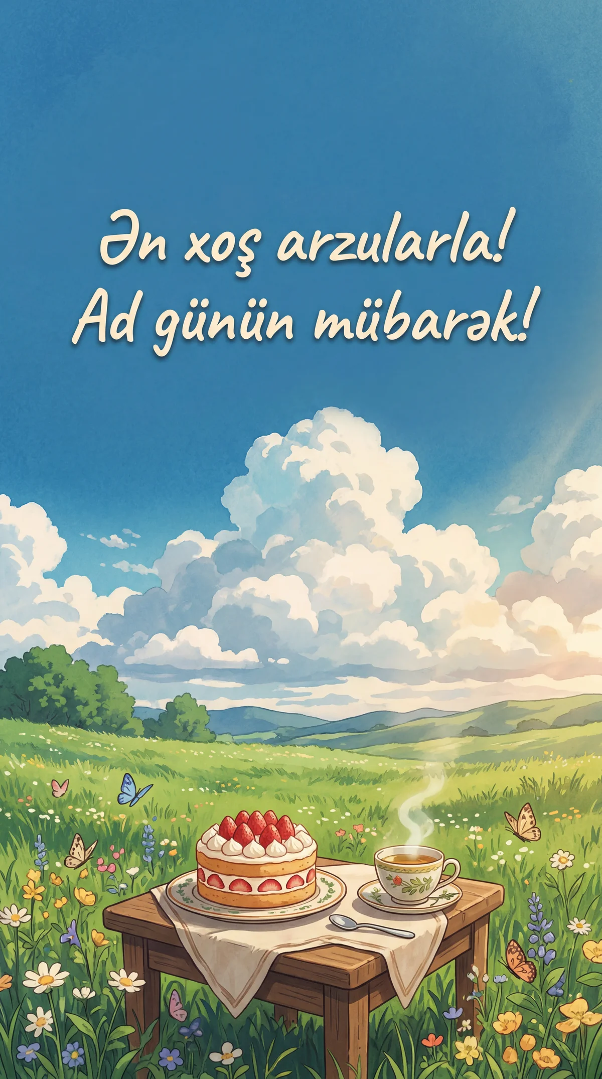 Ən xoş arzularla! Ad günün mübarək!