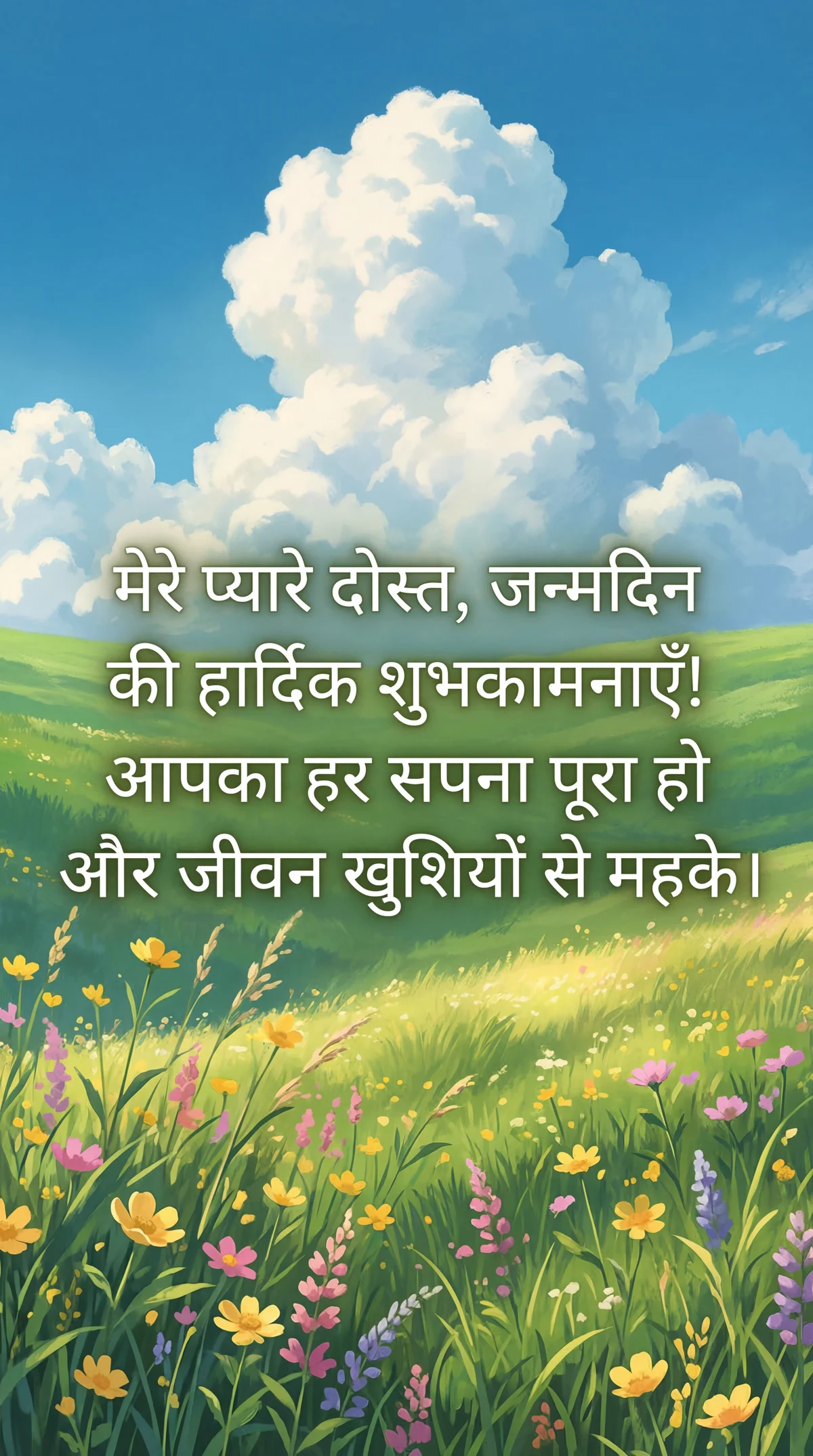 मेरे प्यारे दोस्त को जन्मदिन की हार्दिक शुभकामनाएँ!