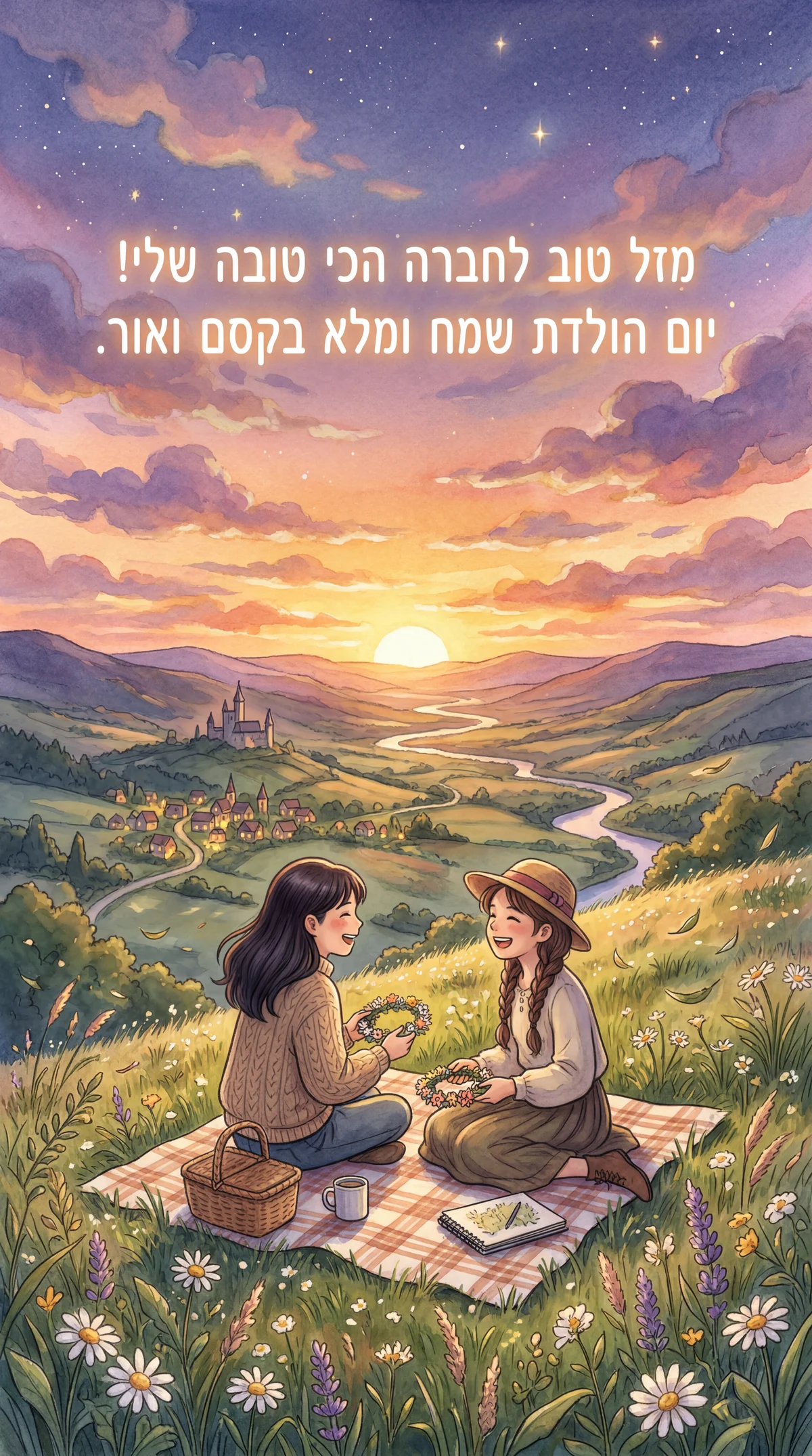כרטיס ברכה ליום הולדת שמח לחברה הכי טובה