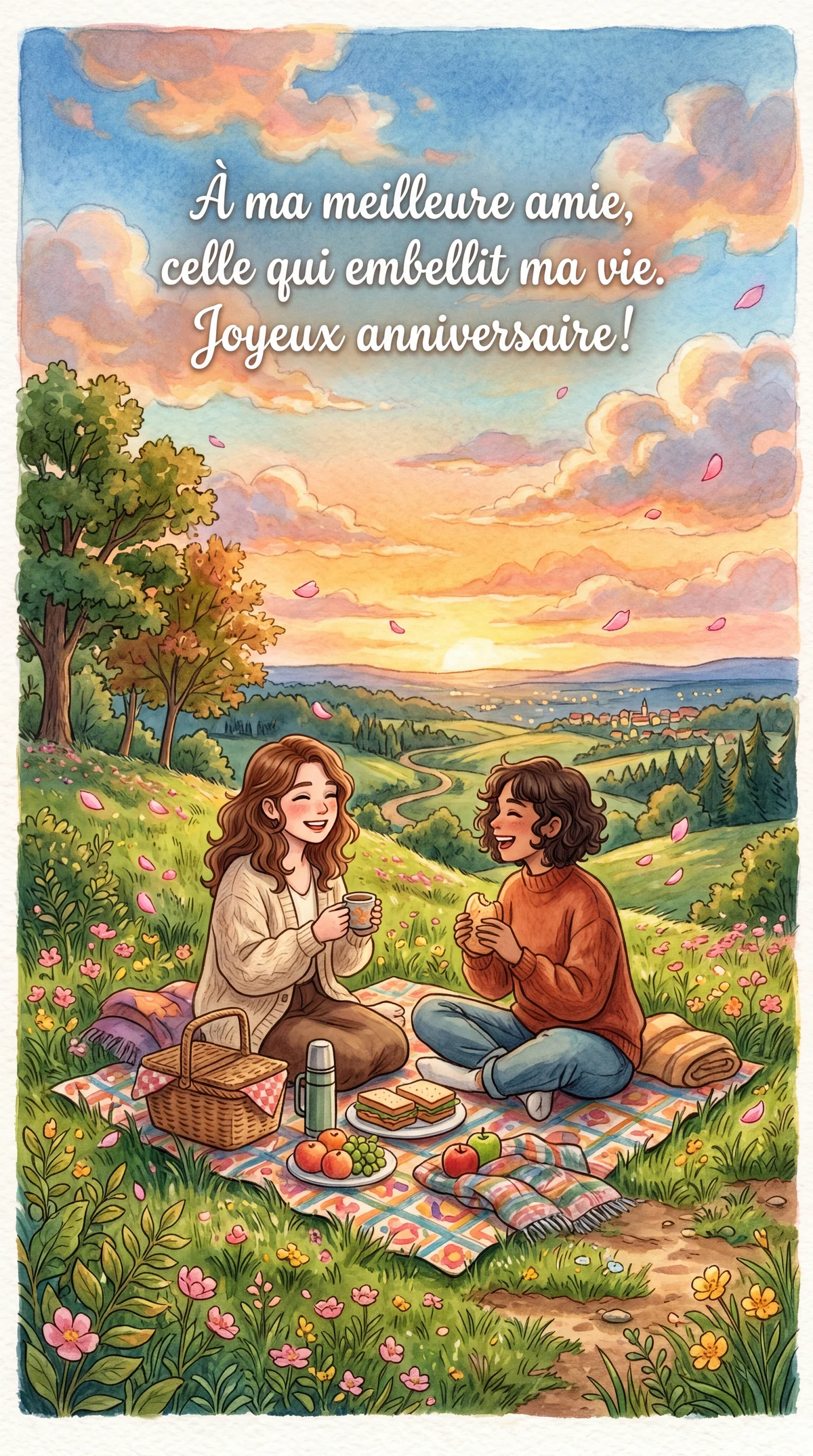 carte d'anniversaire pour ma meilleure amie