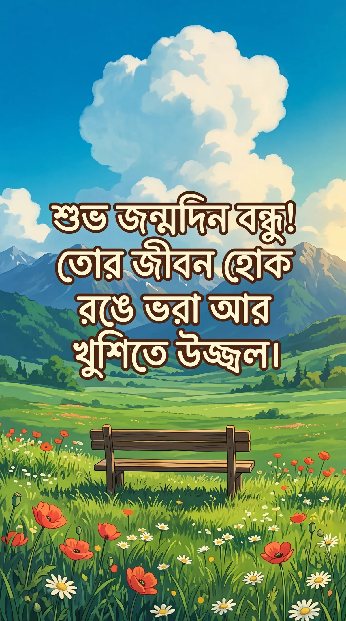 প্রিয় বন্ধুর জন্য জন্মদিনের শুভেচ্ছা।