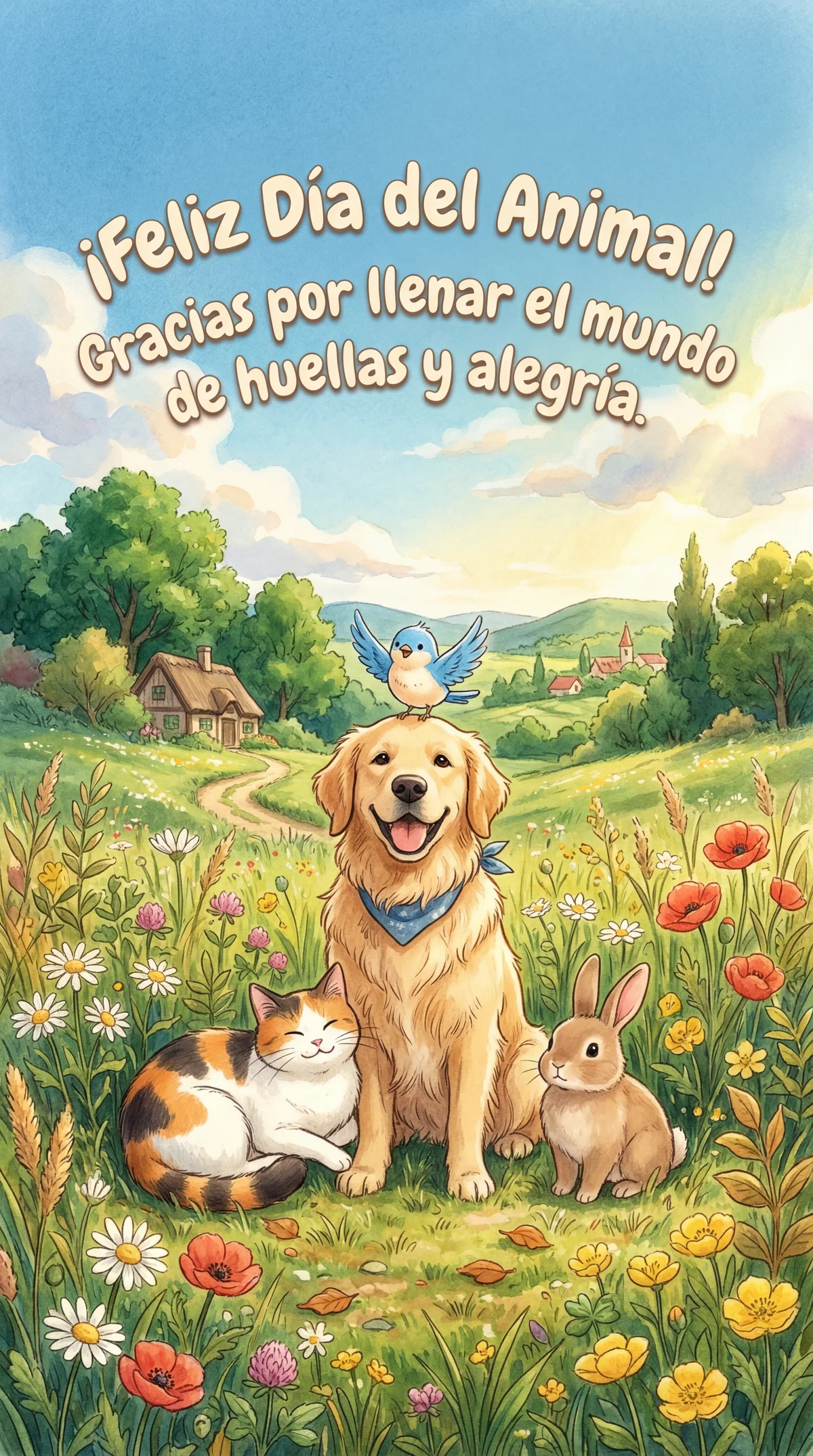 Tarjeta de felicitación por el Día del Animal