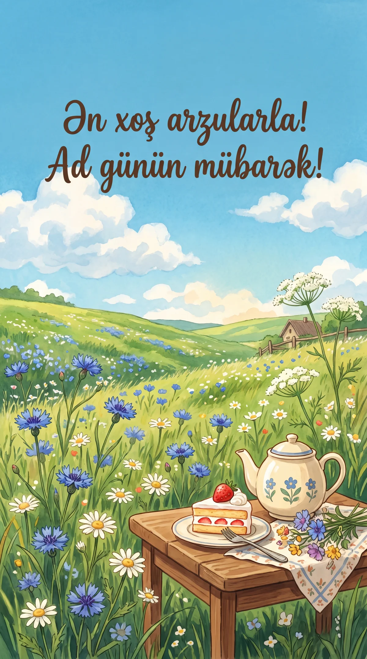 Ən xoş arzularla! Ad günün mübarək!