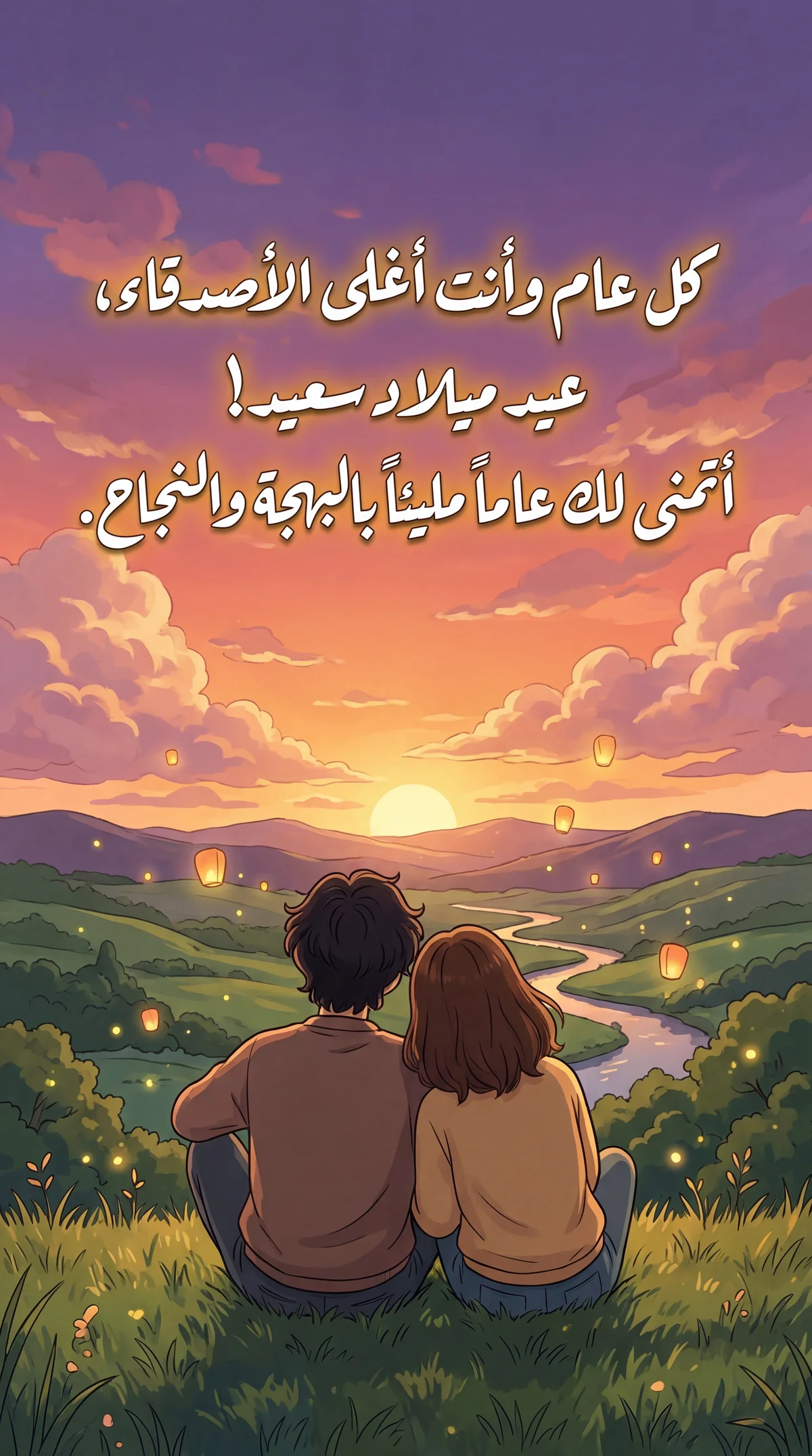 بطاقة تهنئة عيد ميلاد لصديق عزيز