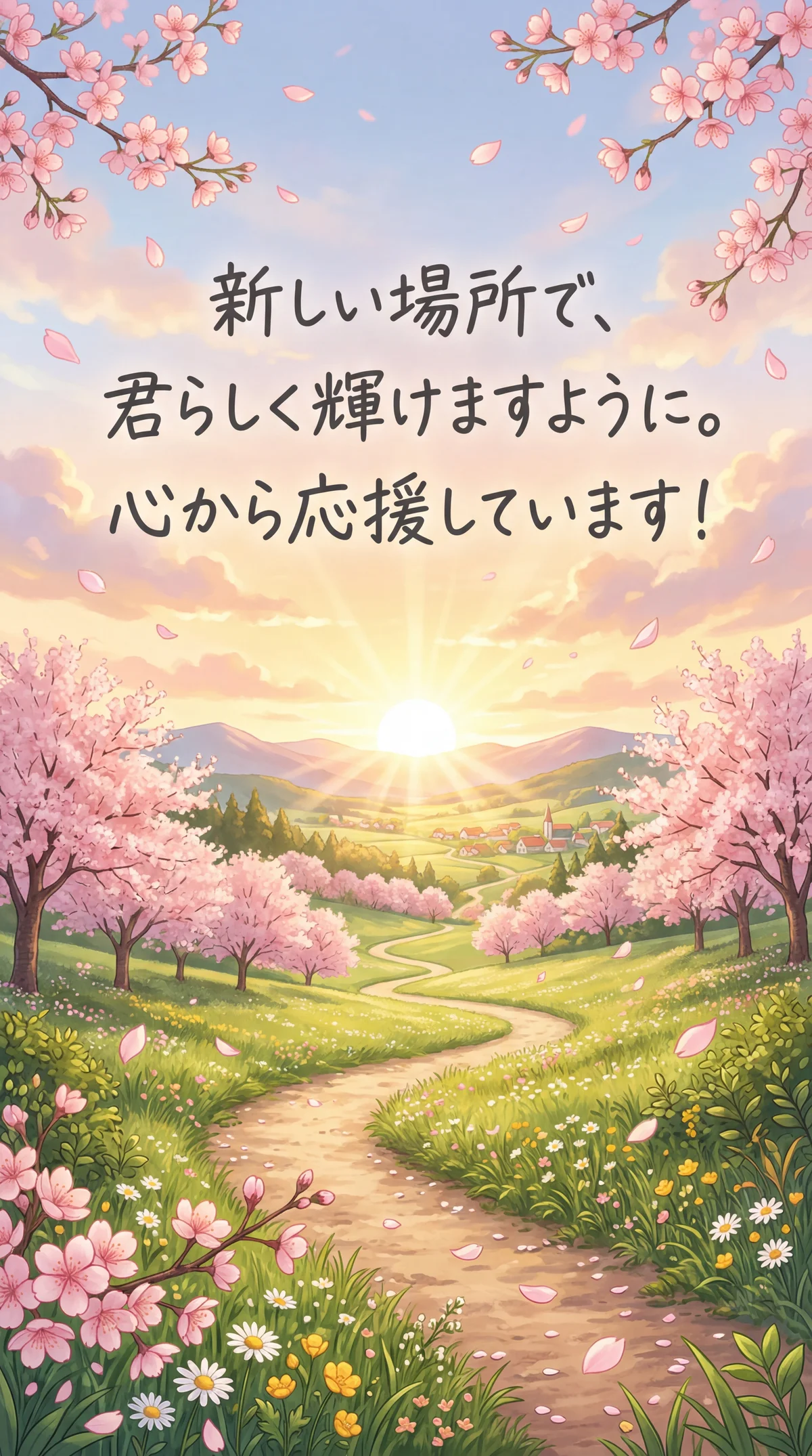 新生活を始める友人へ、応援の気持ちを込めたメッセージ