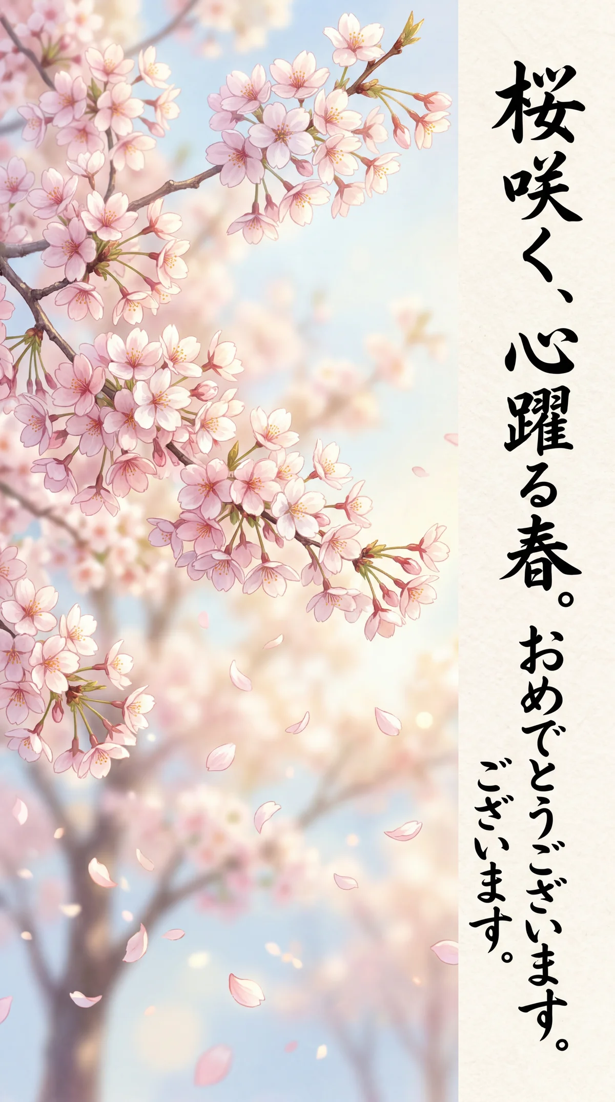 桜の季節のお祝いメッセージ