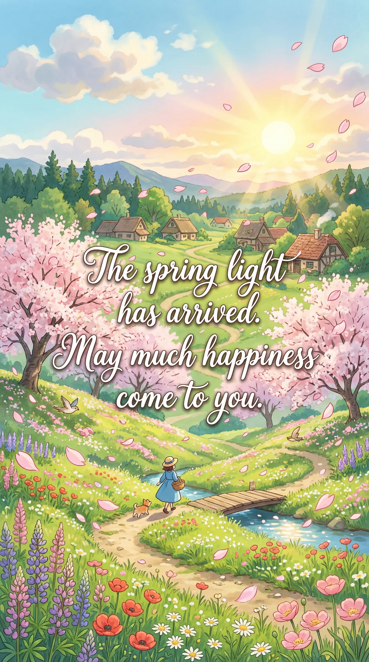 春の訪れを祝う、大切な人へ贈るメッセージカードの文例