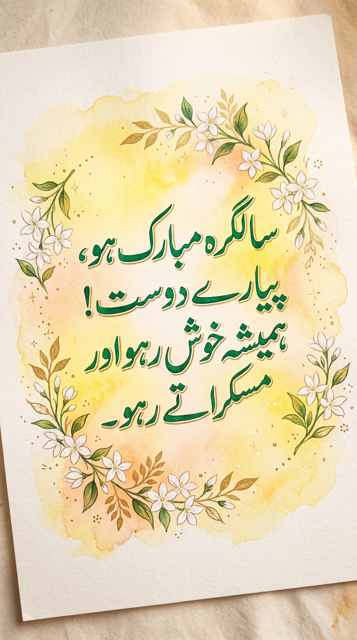 پیارے دوست کو سالگرہ کی ڈھیروں مبارکباد