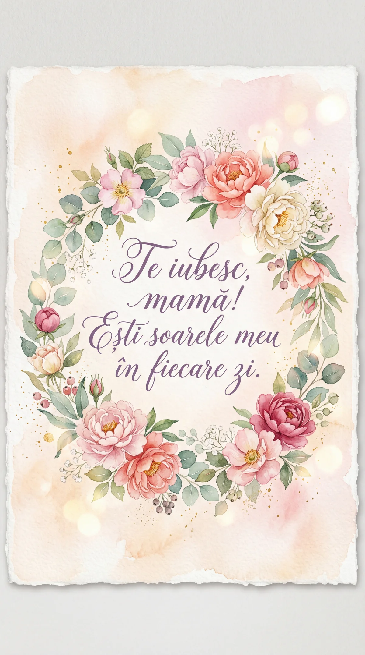 Felicitare scurtă și caldă pentru mama de Ziua Mamei