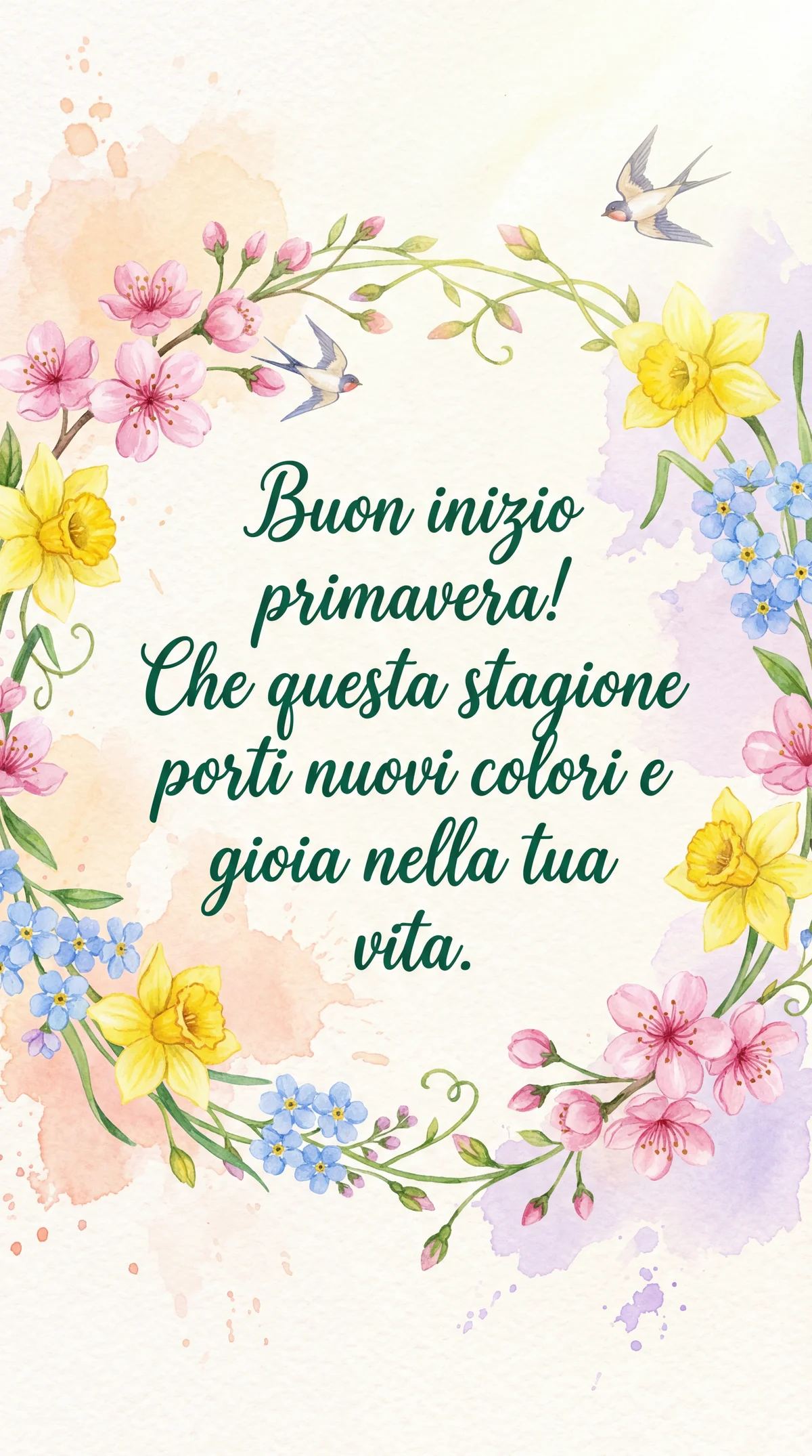 Biglietto di auguri per l'inizio della primavera ad un amico