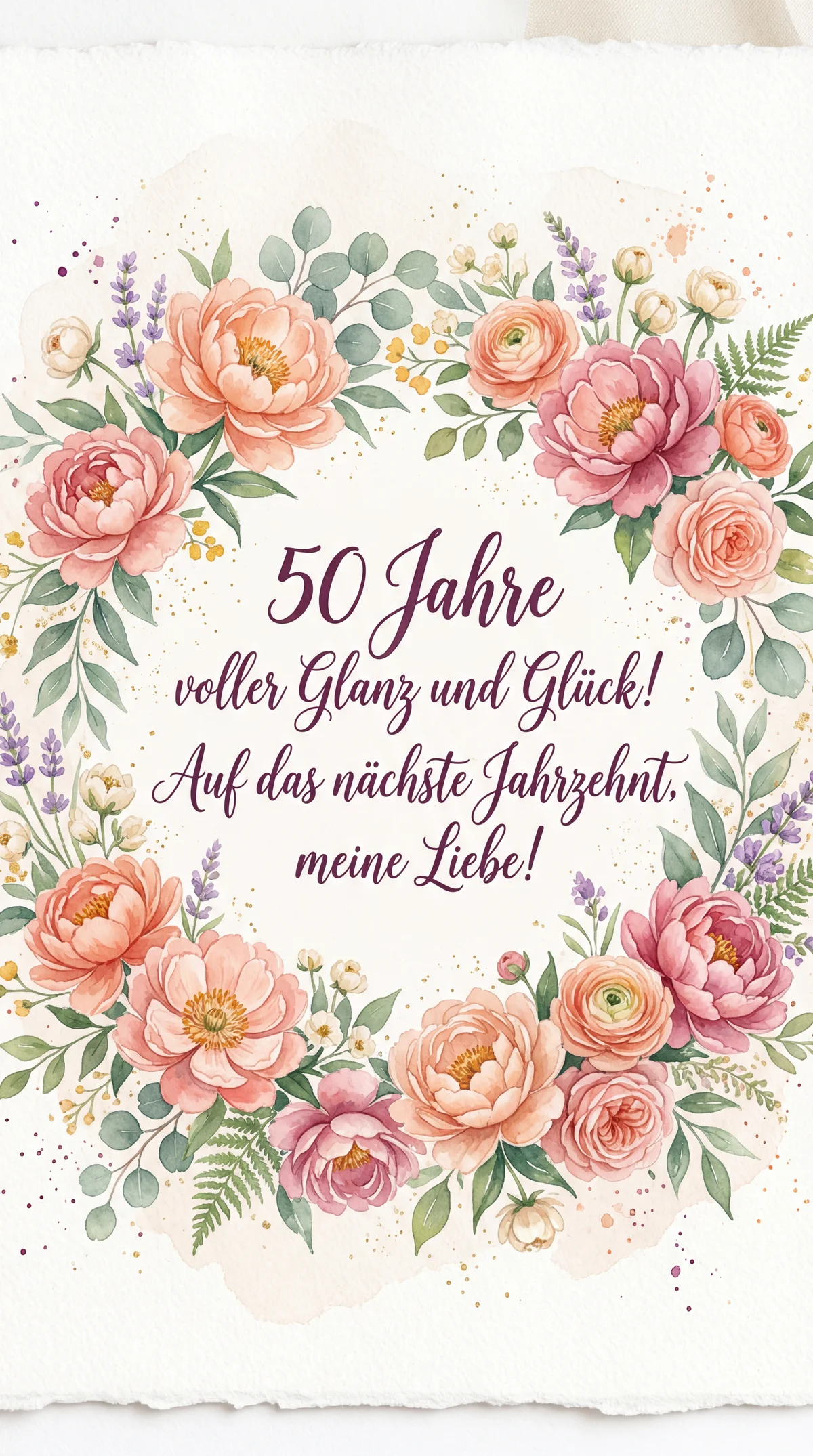 Glückwünsche zum 50. Geburtstag für eine Freundin