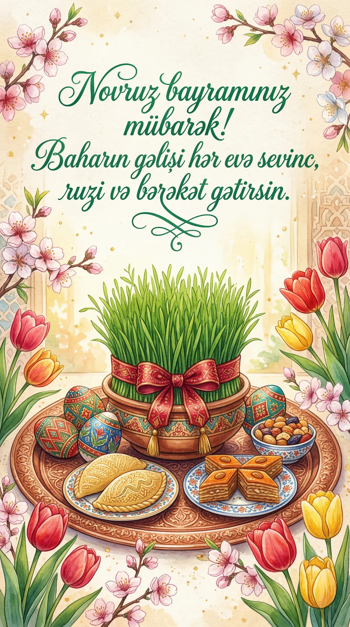 Baharın gəlişi münasibətilə Novruz bayramınız mübarək olsun!