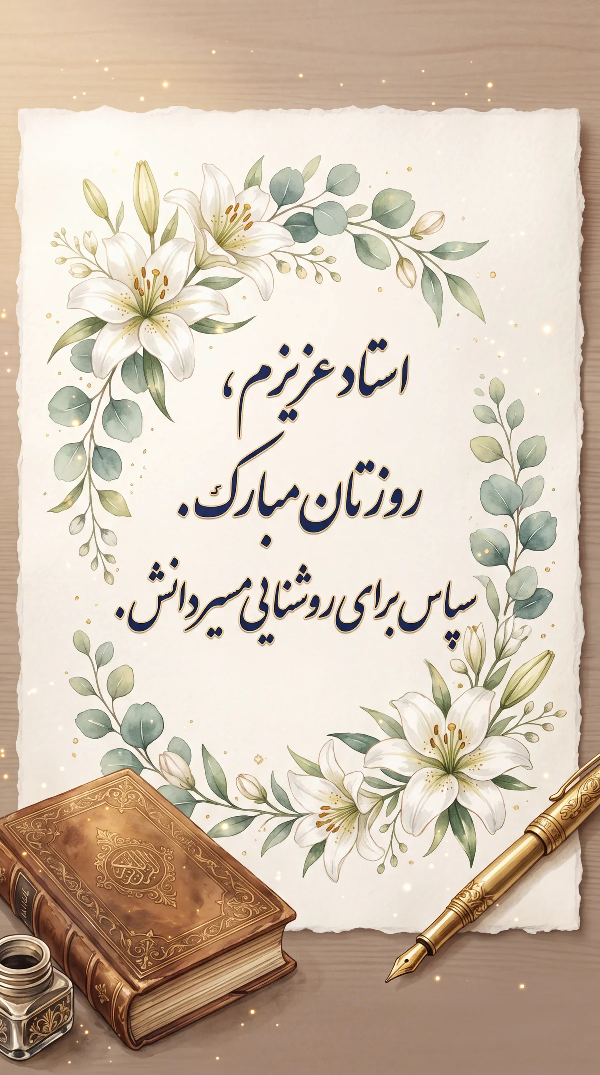 تبریک روز معلم برای استاد عزیزم