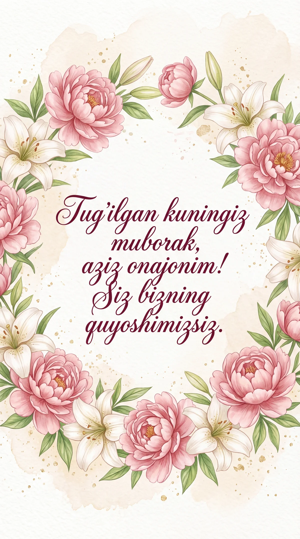 Onajonim uchun tug'ilgan kun tabrigi