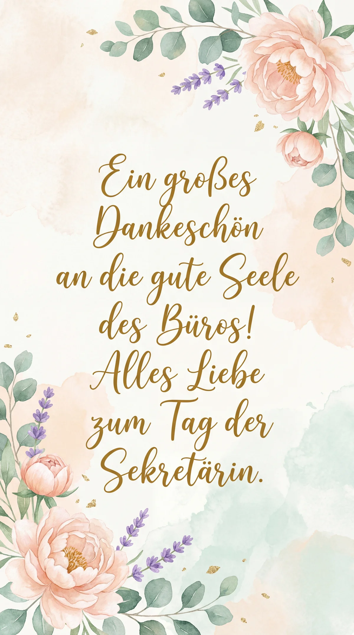 Karte zum Tag der Sekretärin mit herzlichen Grüßen