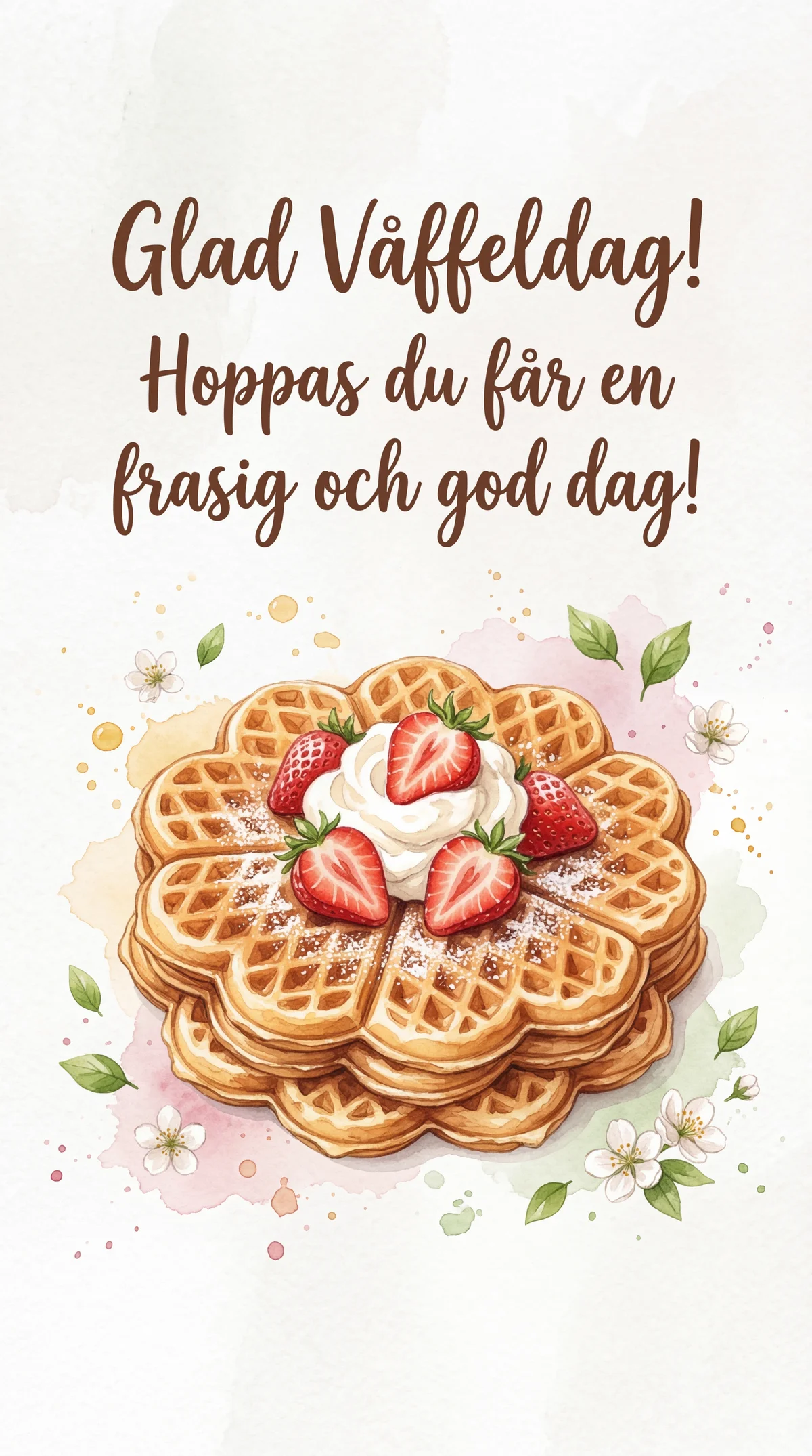 Glad Våffeldag! Hoppas du får en frasig och god dag!