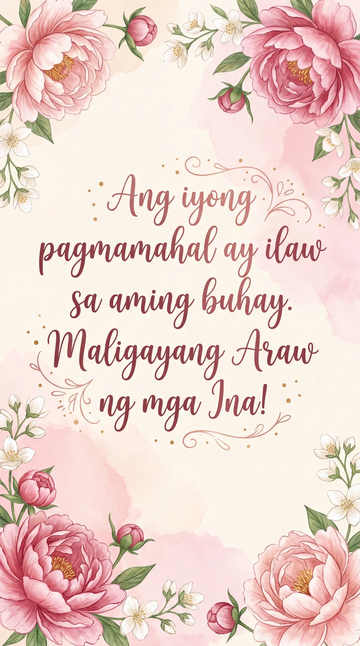 mensahe sa greeting card para sa araw ng mga ina