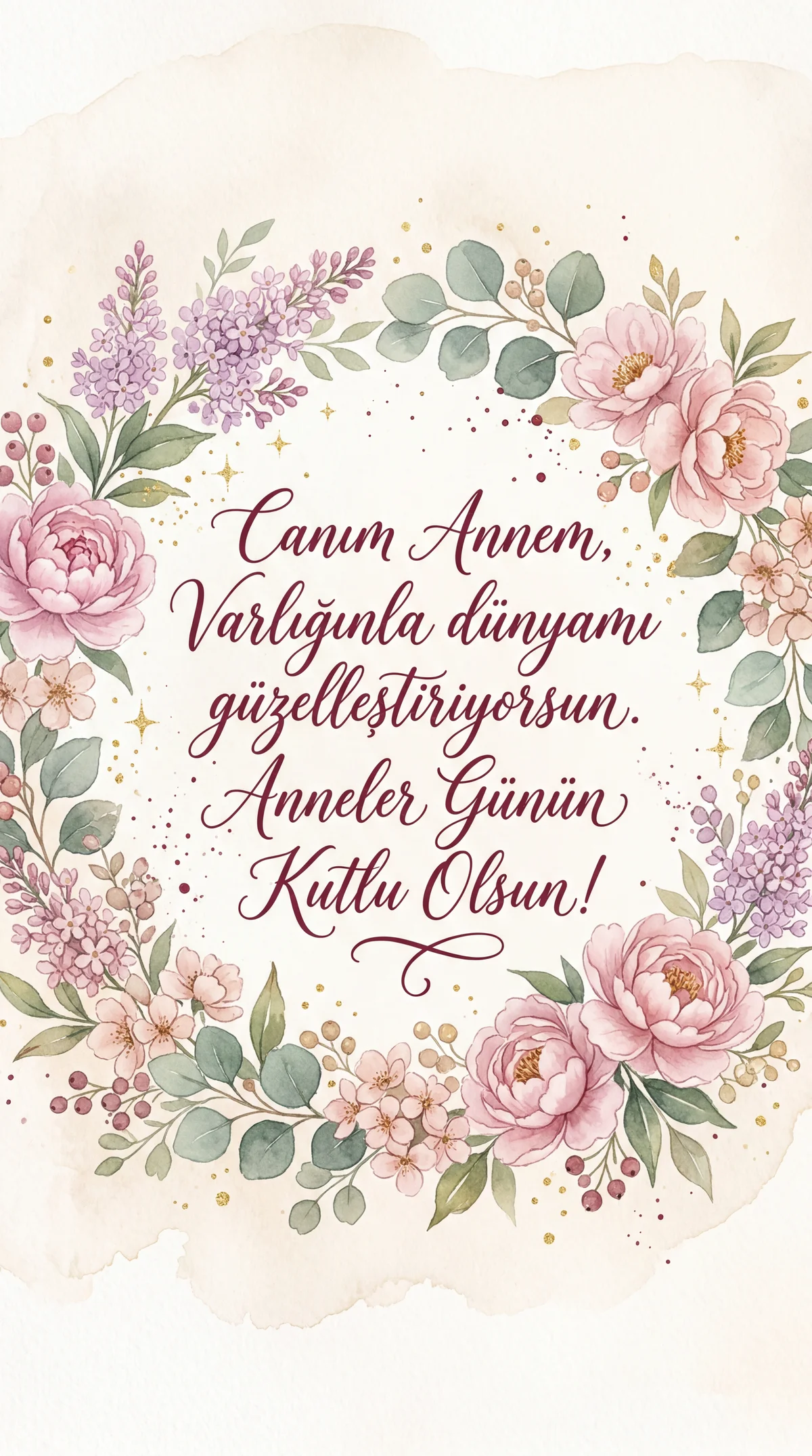 Anneler Günü kartı mesajı