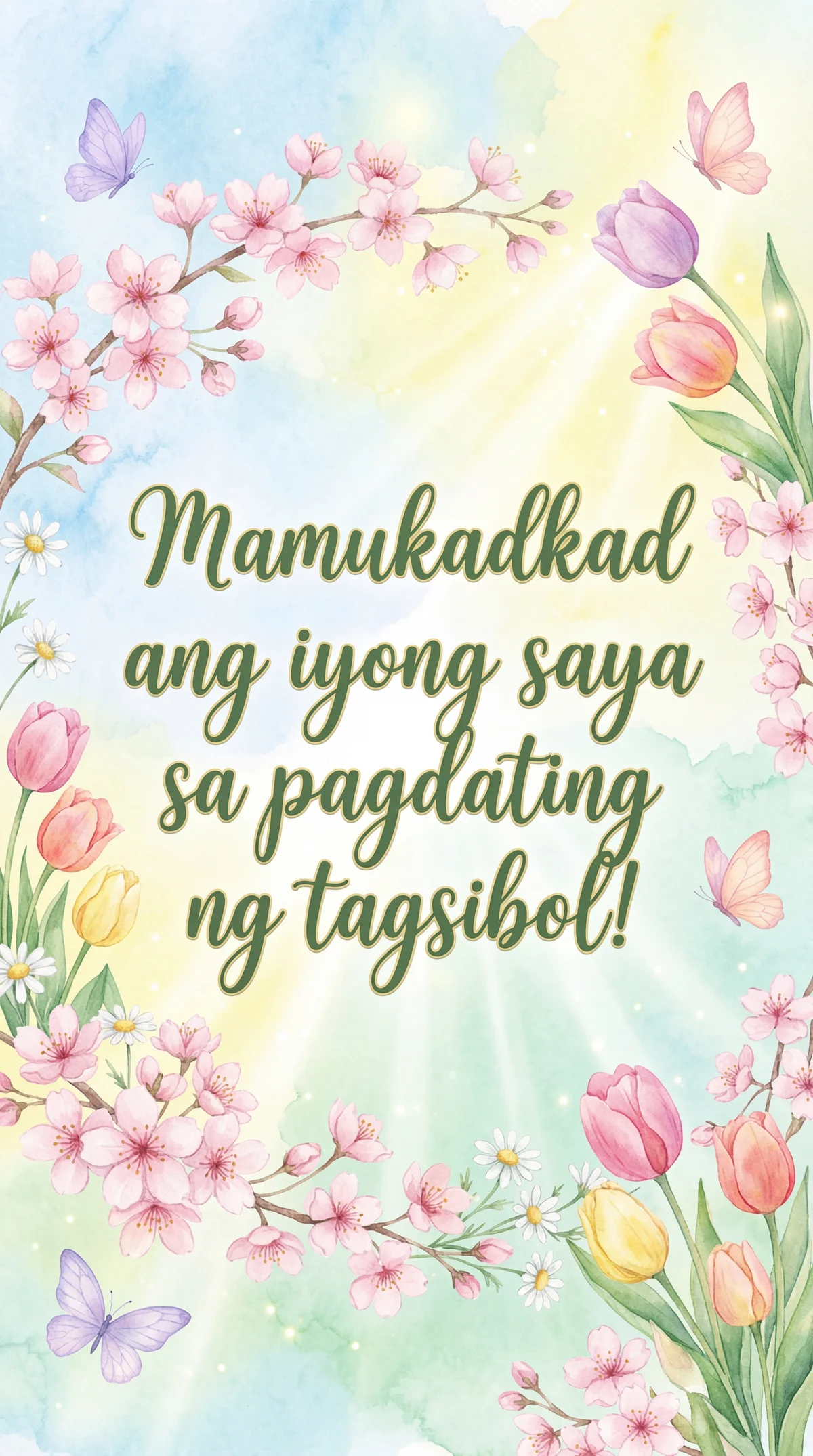 tl-language phrase for a spring celebration card