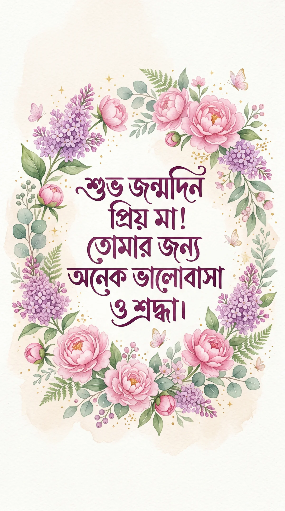প্রিয় মায়ের জন্মদিনে উষ্ণ অভিনন্দন ও অনেক ভালোবাসা