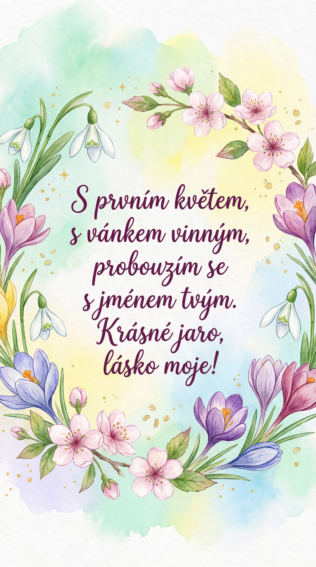 Přání k jarnímu probuzení pro milovanou osobu