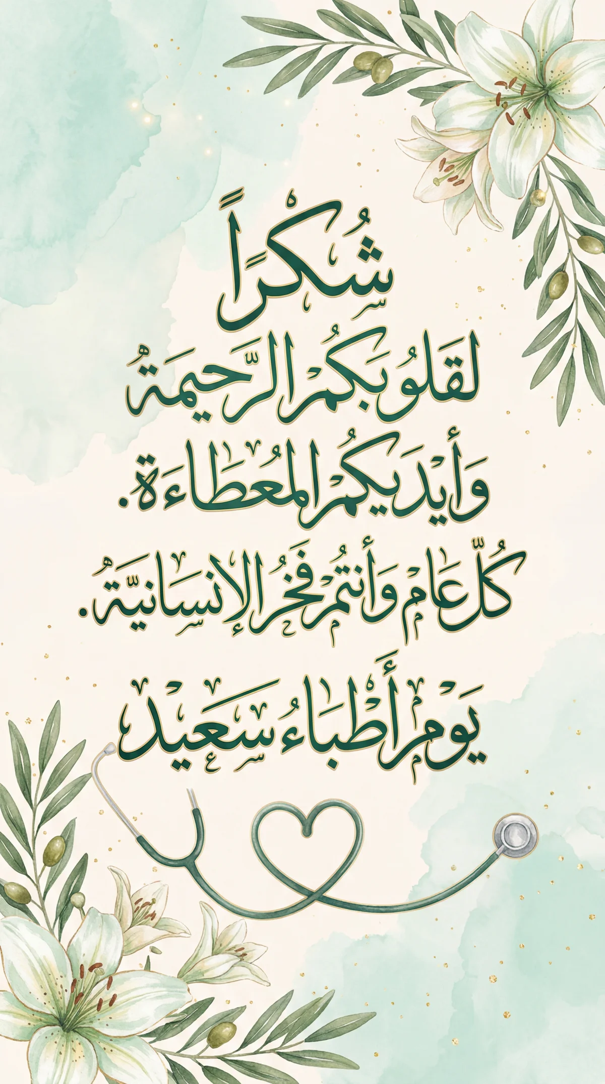 رسالة شكر وتقدير بمناسبة يوم الأطباء