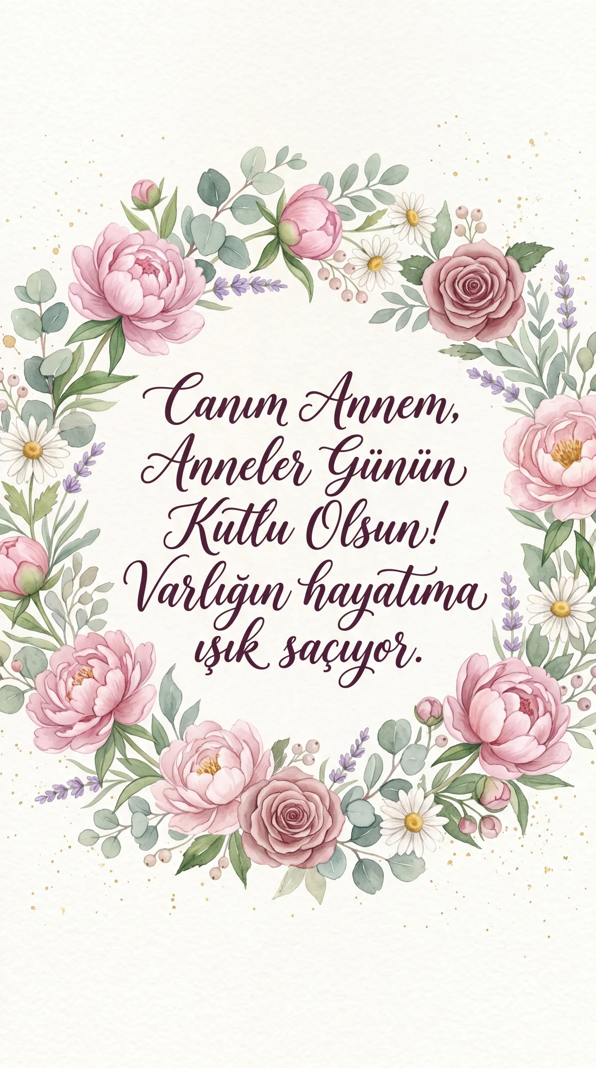 Anneler Günü için anneye özel kısa kutlama metni