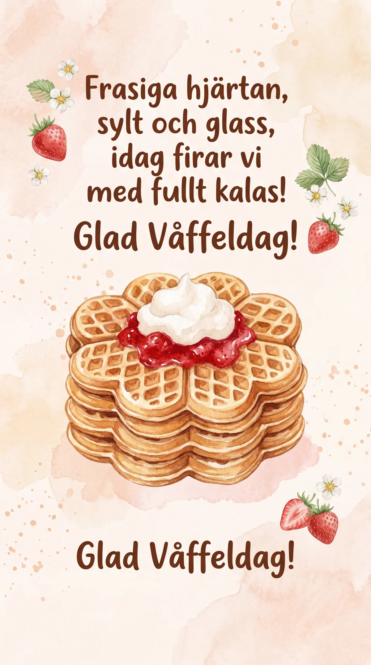 Text till ett kort för Våffeldagen