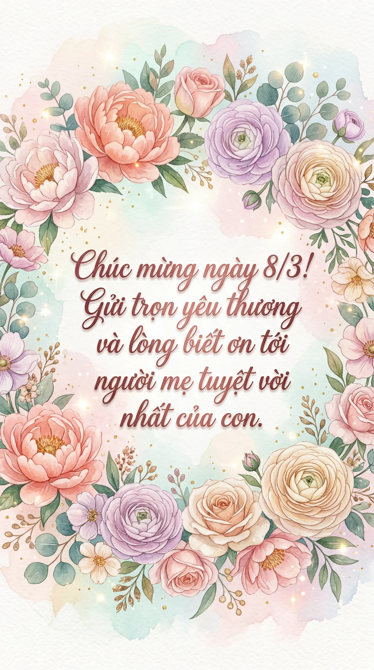 Chúc mừng ngày Quốc tế Phụ nữ cho mẹ yêu