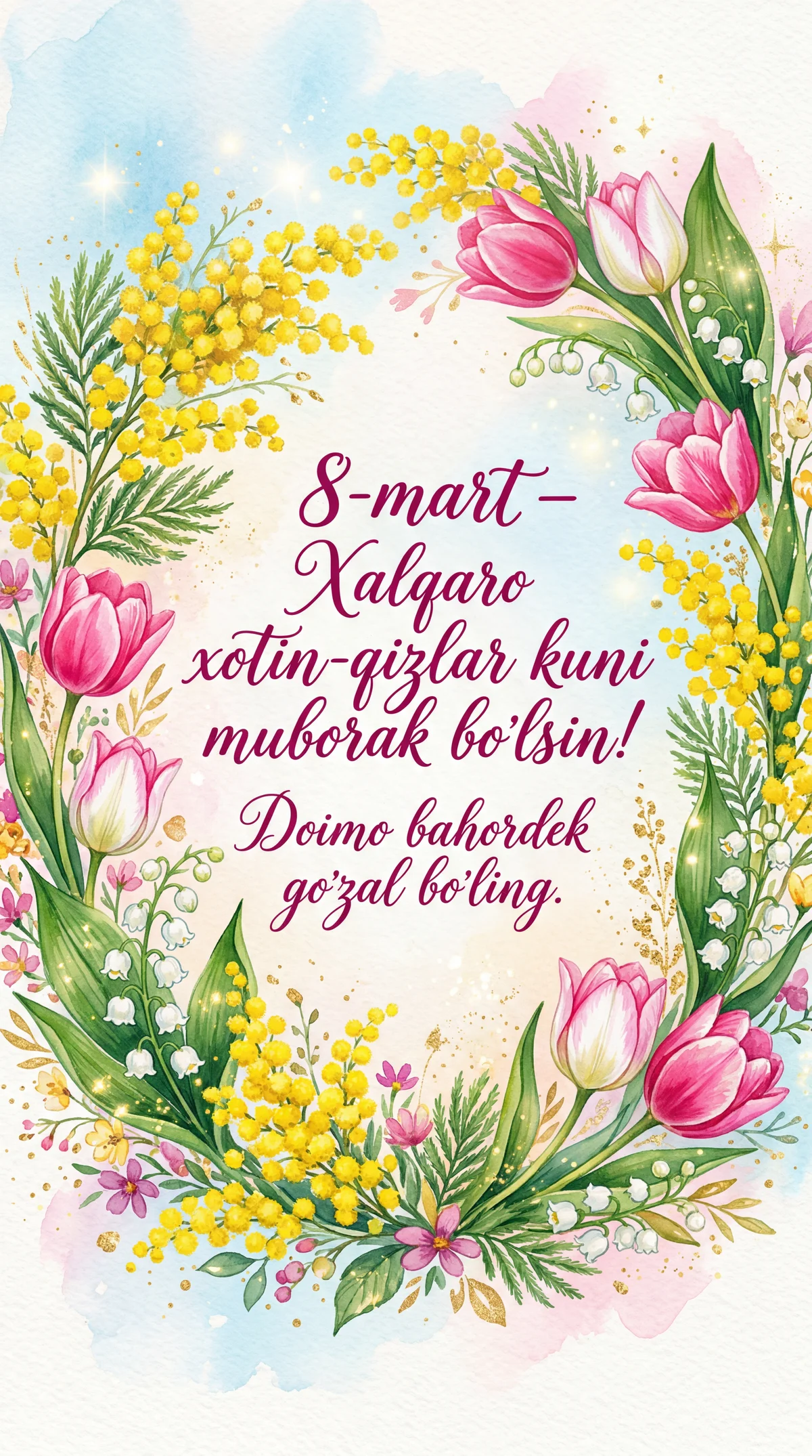 Xalqaro xotin-qizlar kuni bilan tabriklayman!