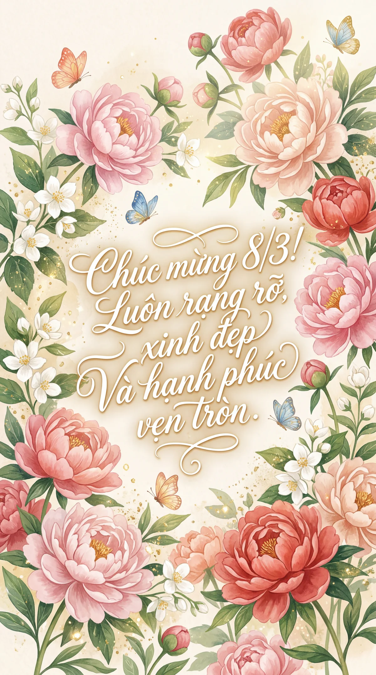 Chúc mừng Ngày Quốc tế Phụ nữ 8/3, luôn xinh đẹp và hạnh phú...