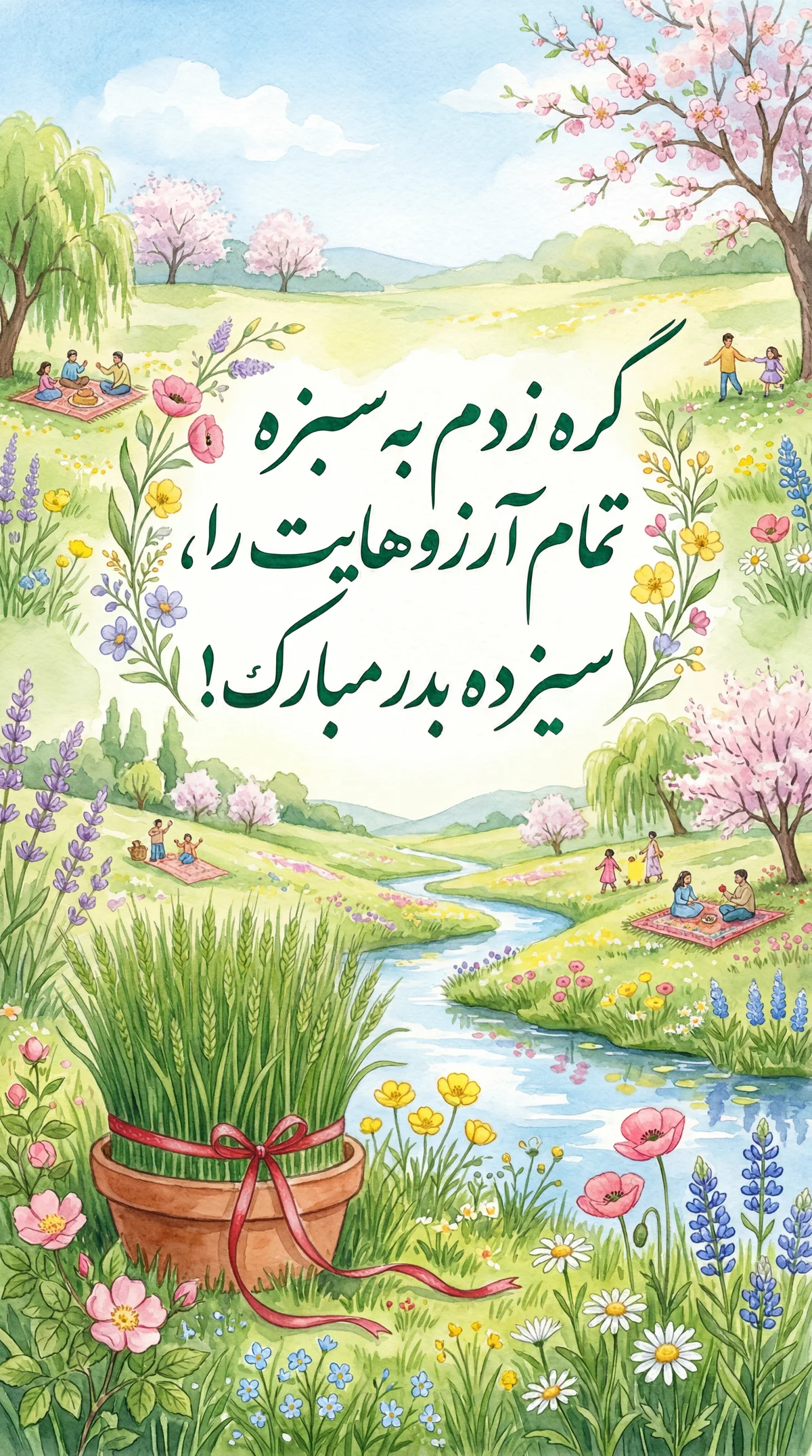 متن تبریک سیزده بدر برای کارت پستال